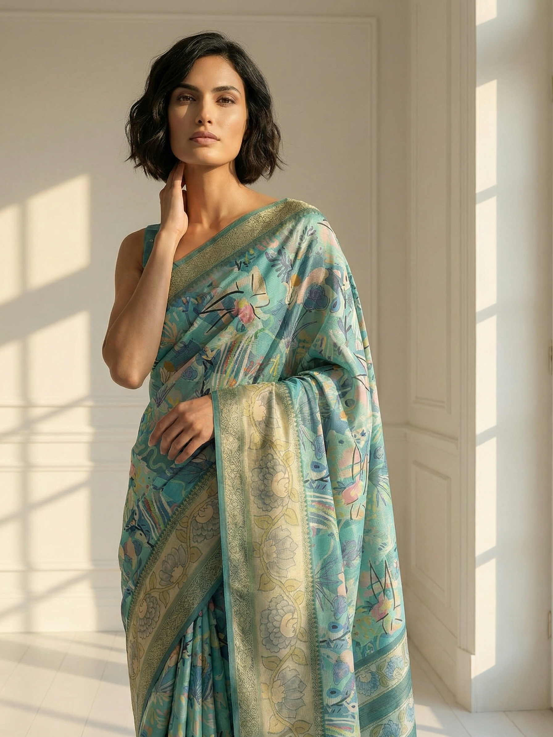 Komal Blue Saree