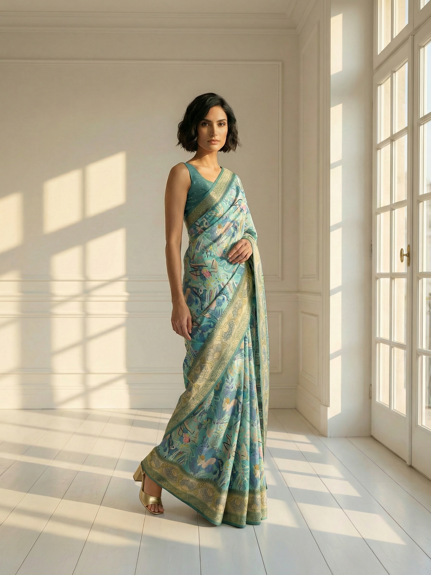 Komal Blue Saree