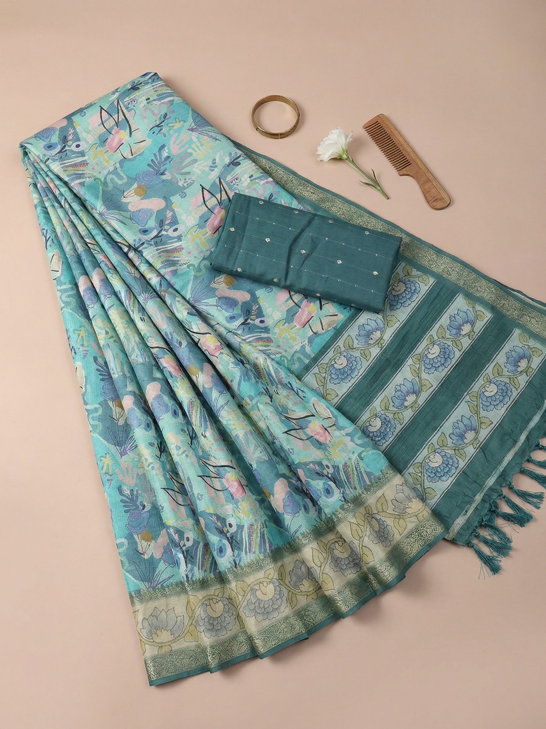 Komal Blue Saree