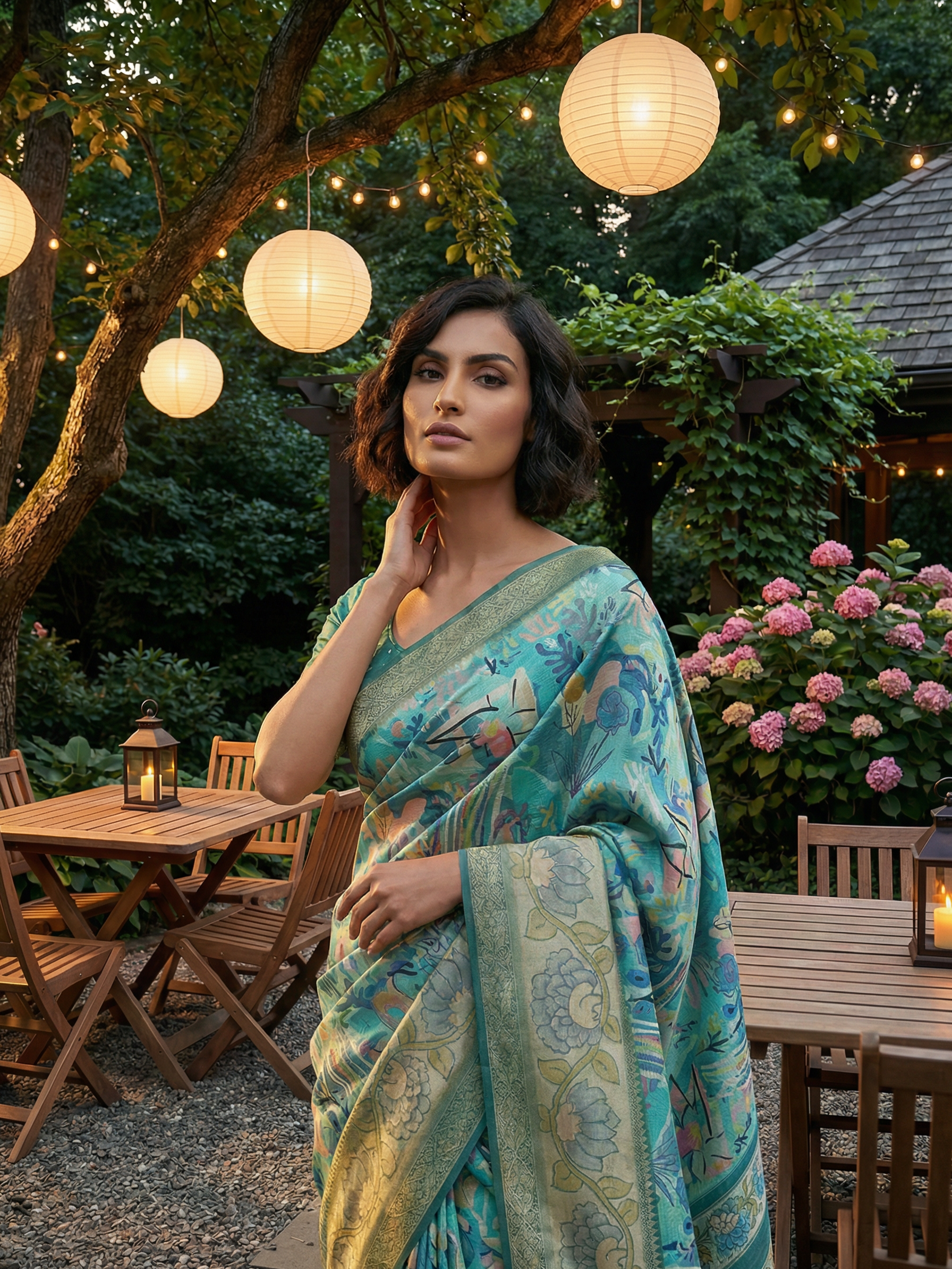 Komal Blue Saree