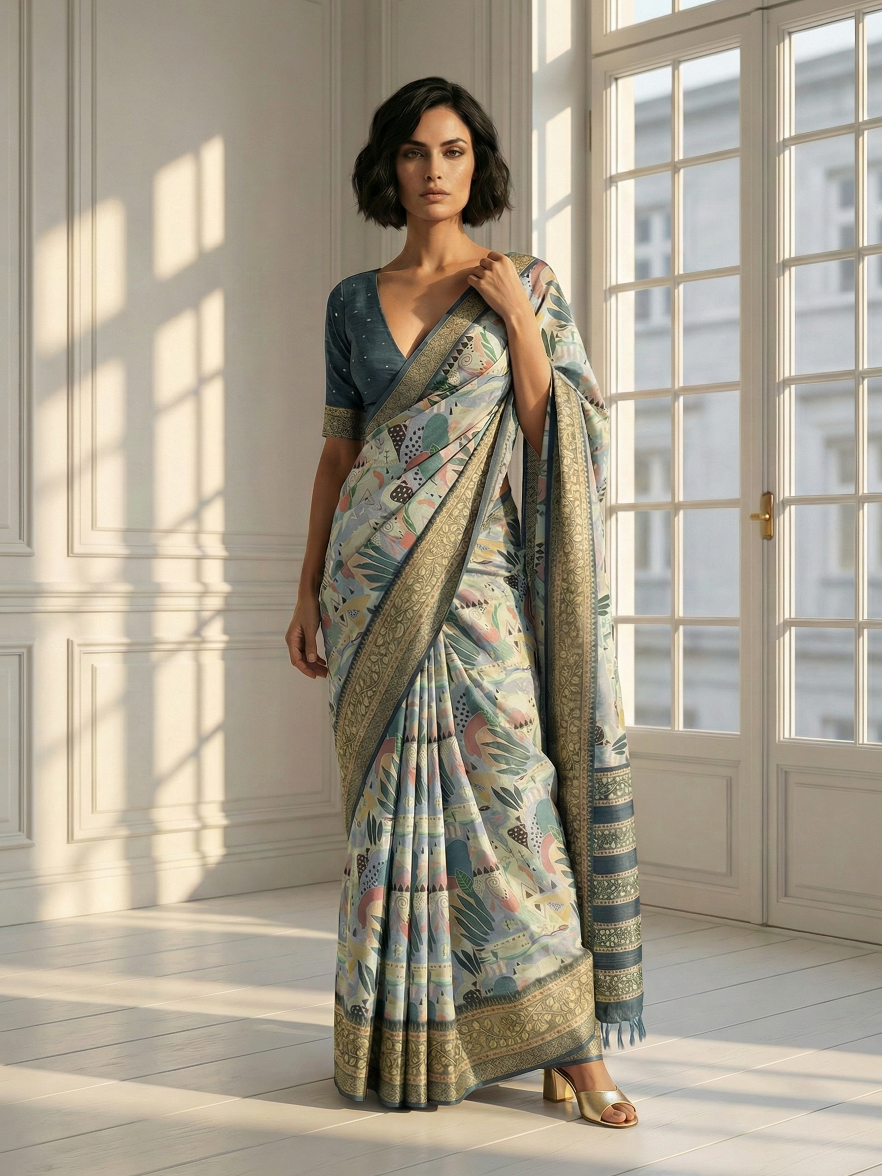 Vidya Blue Saree