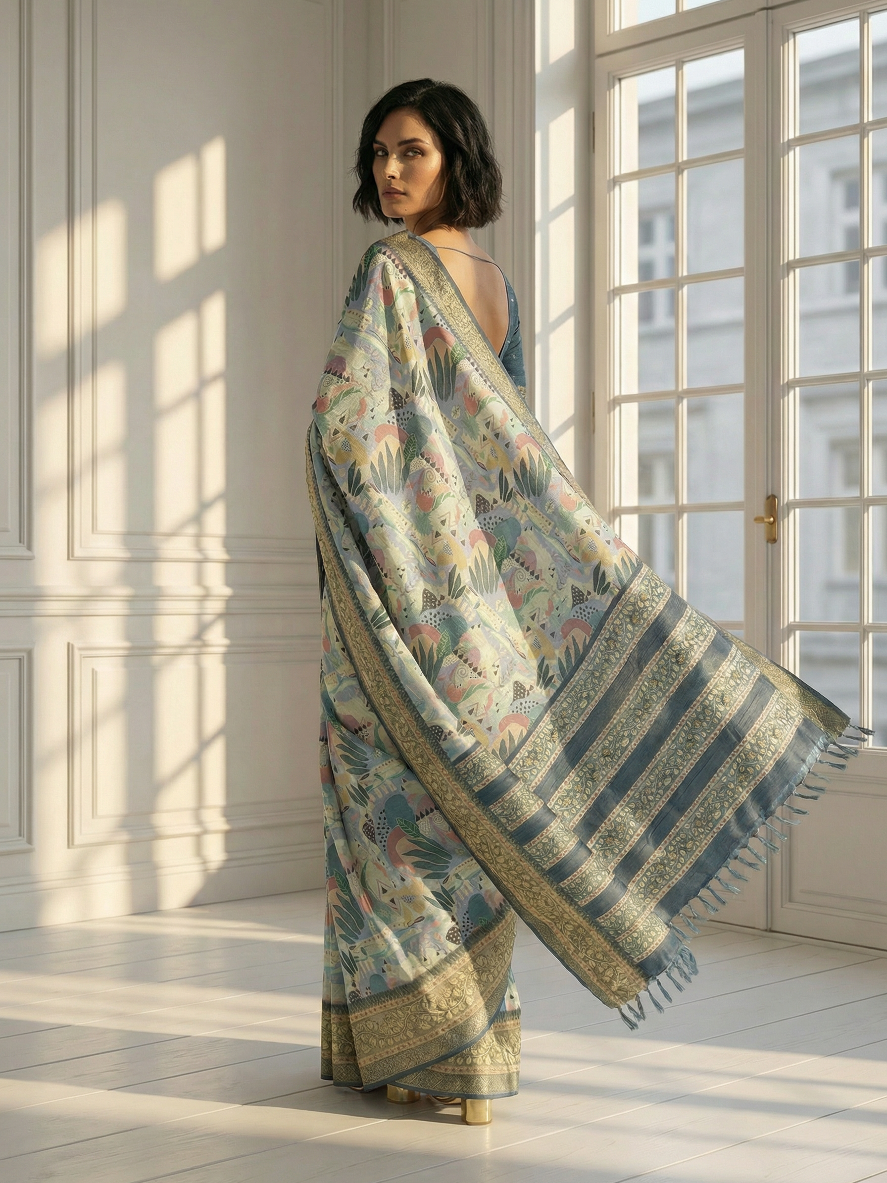 Vidya Blue Saree
