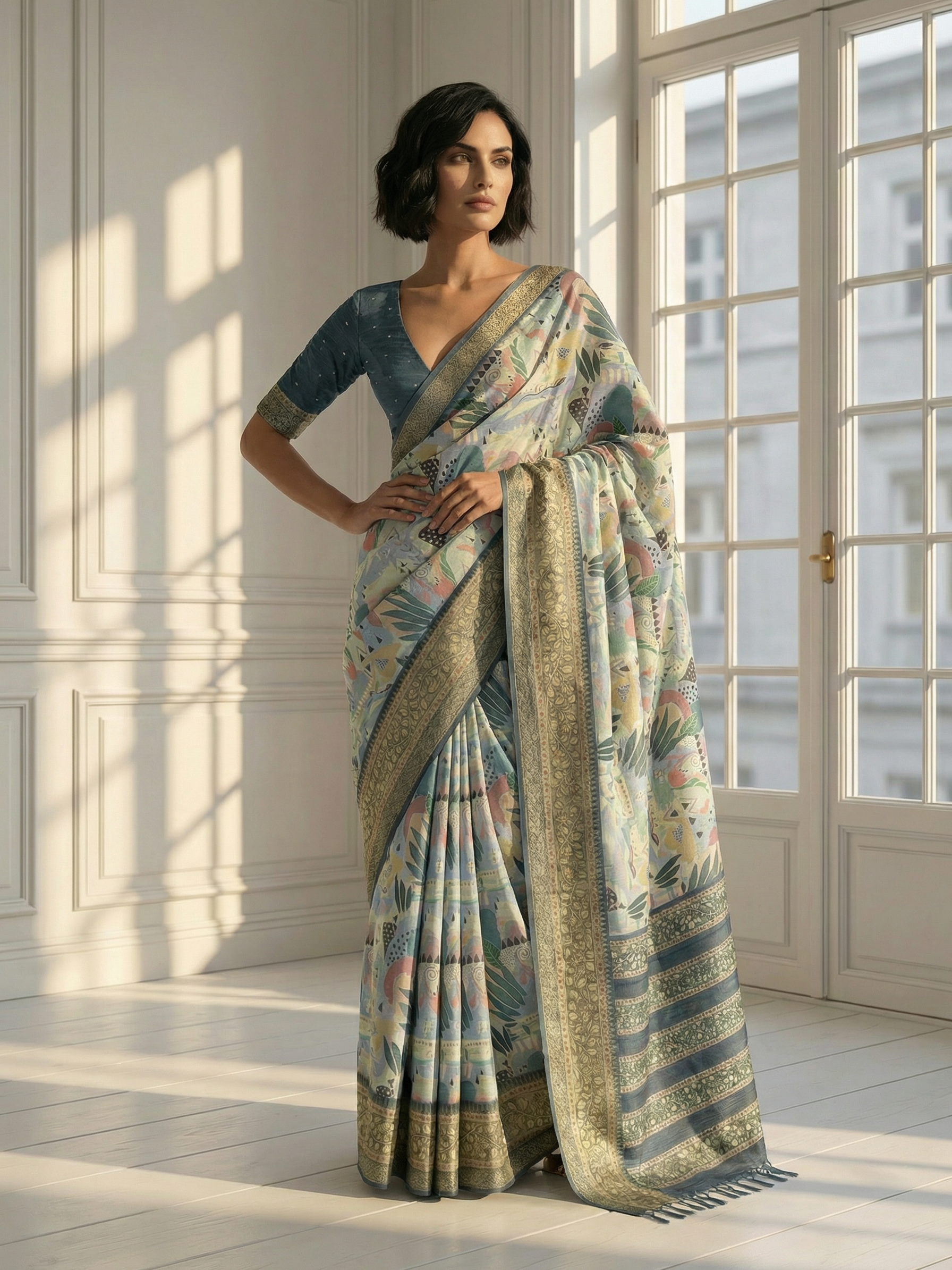 Vidya Blue Saree