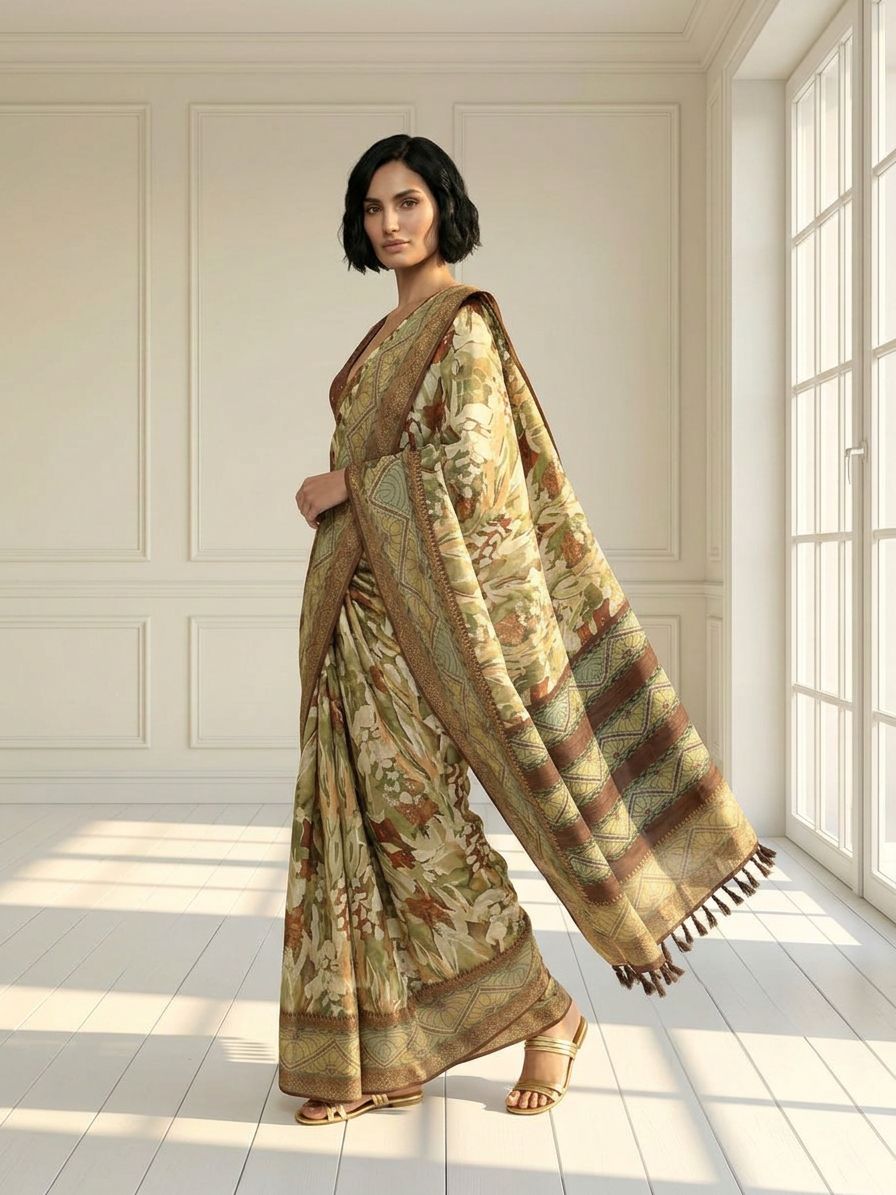 Earth Leaf saree