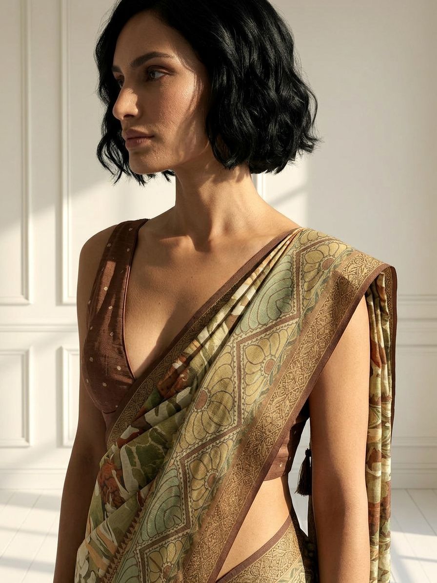 Earth Leaf saree
