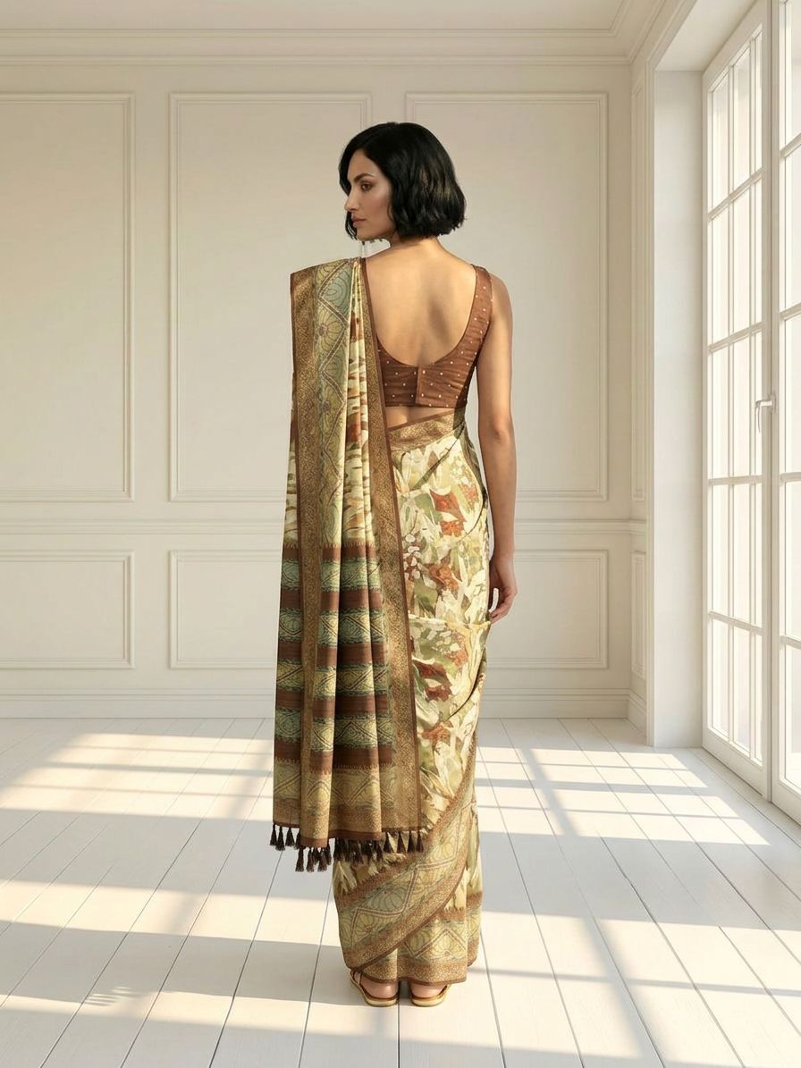 Earth Leaf saree