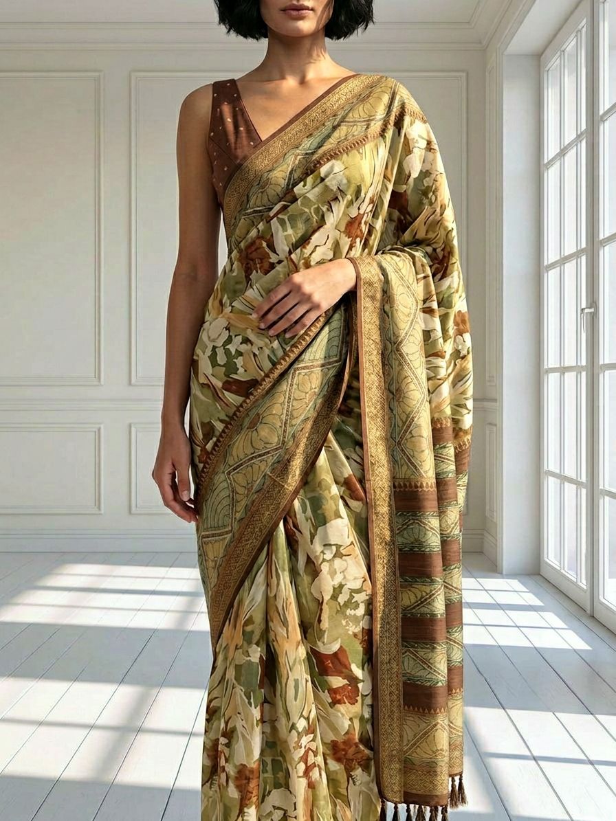 Earth Leaf saree