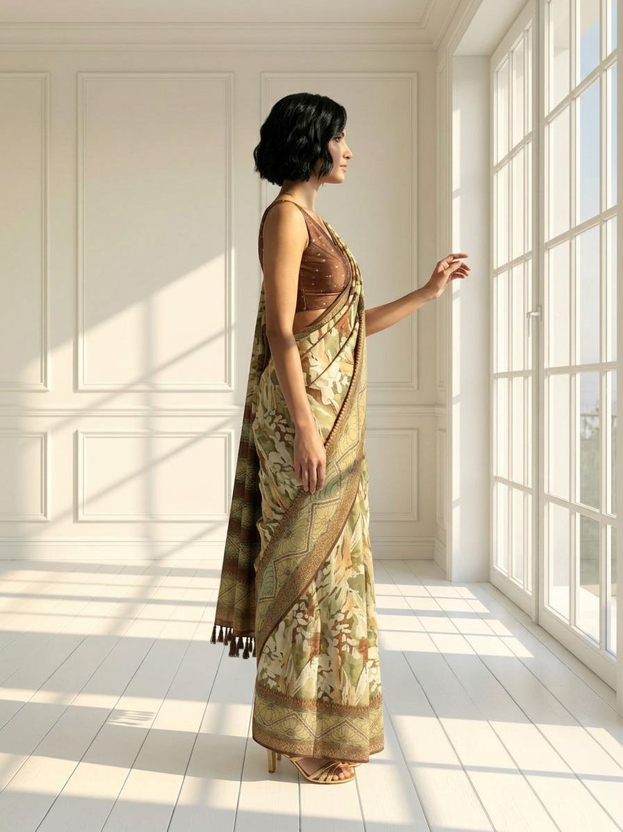 Earth Leaf saree