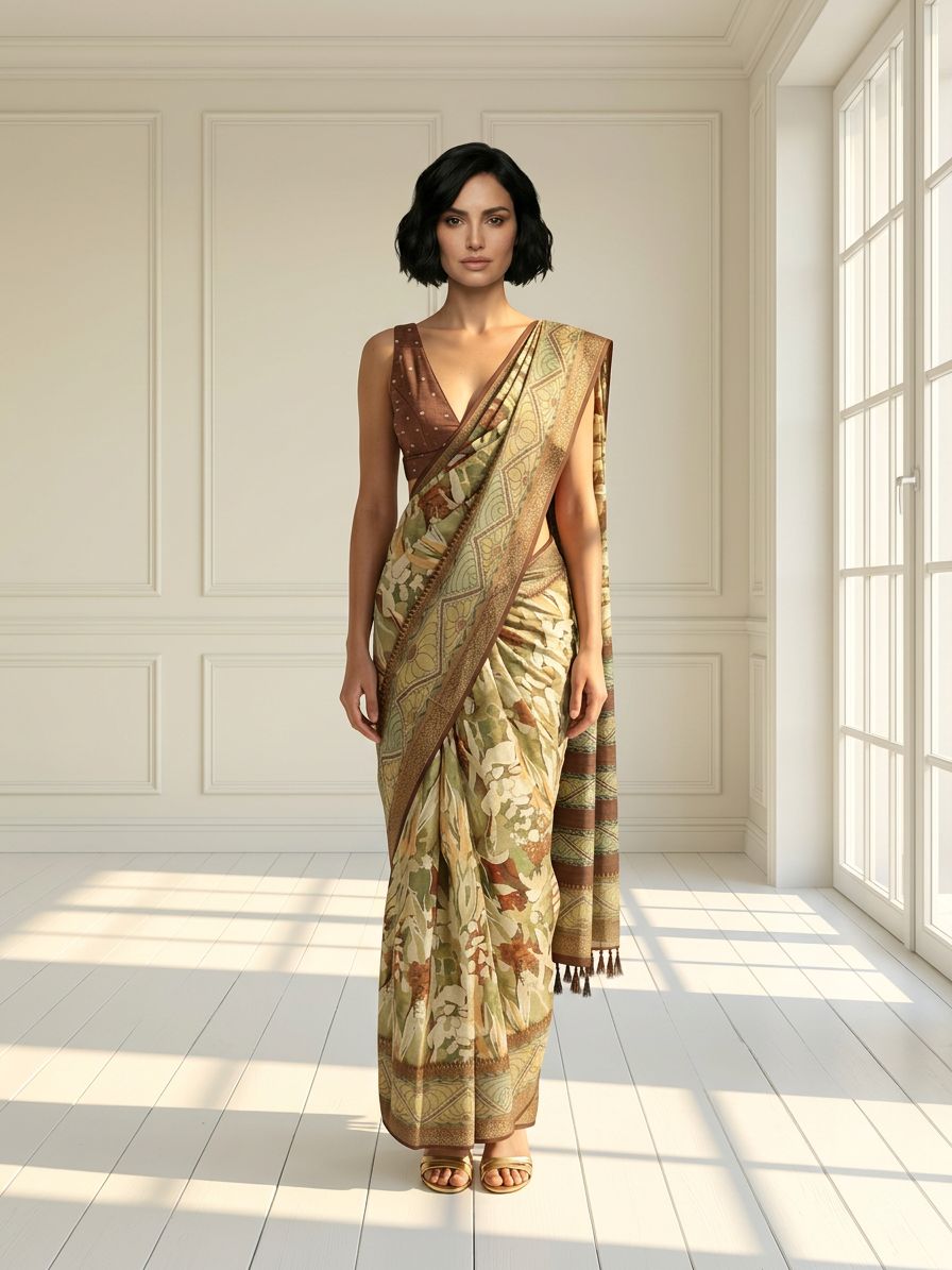 Earth Leaf saree