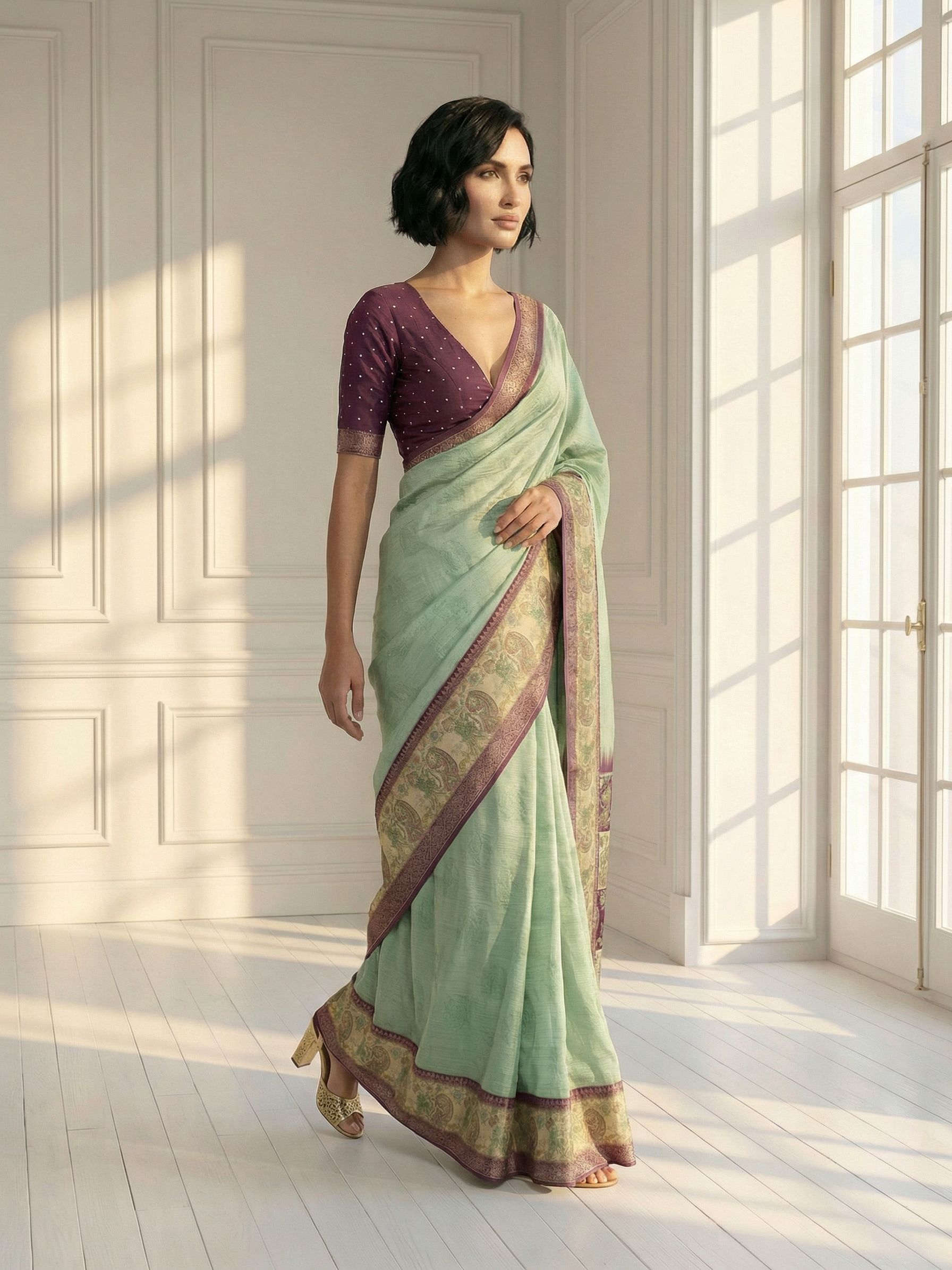 Mint Magic saree