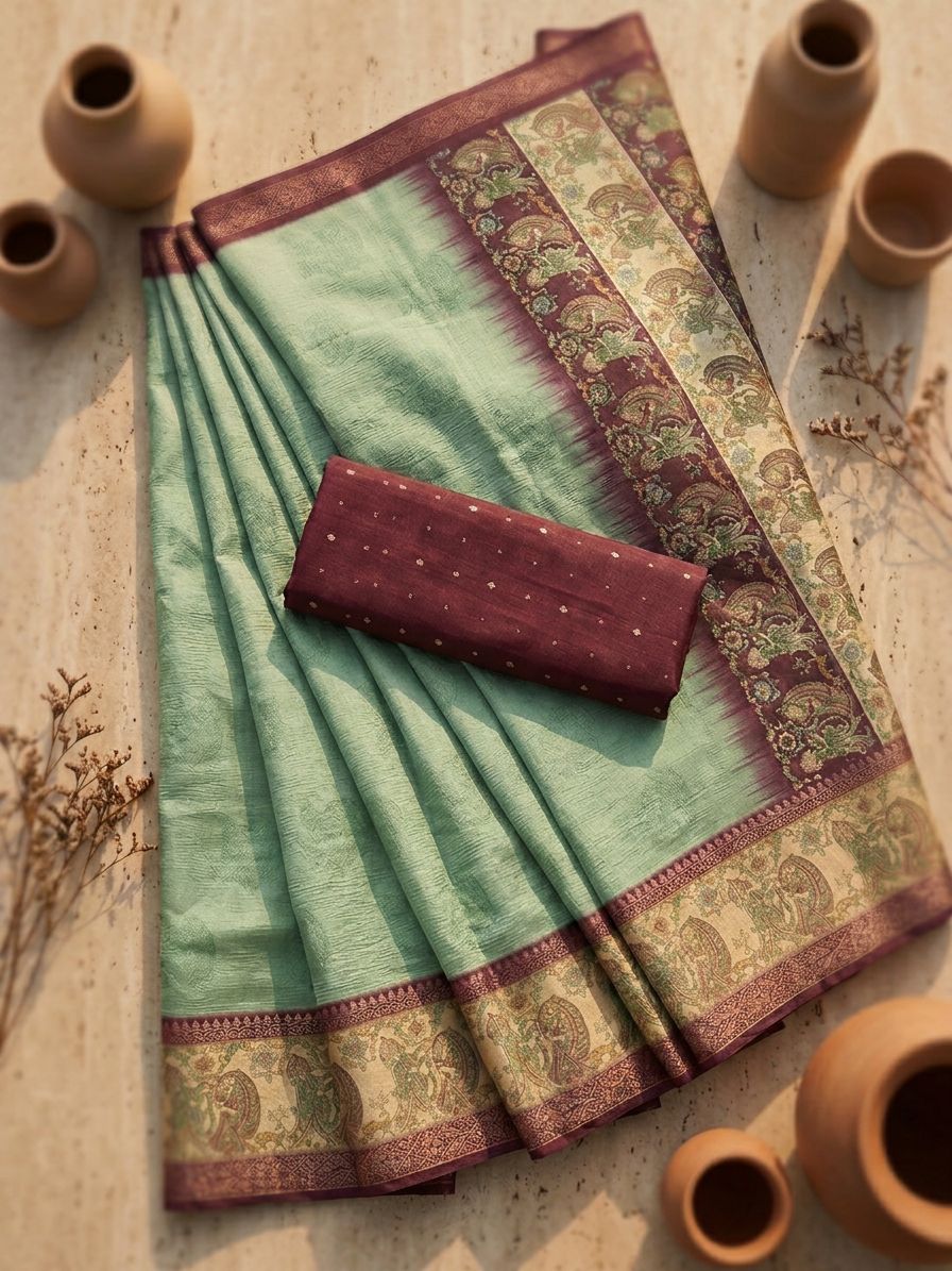 Mint Magic saree