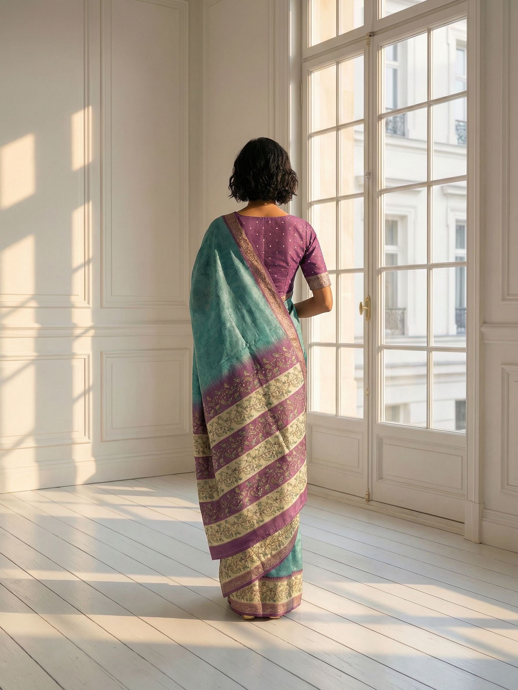 Teal Treasure saree