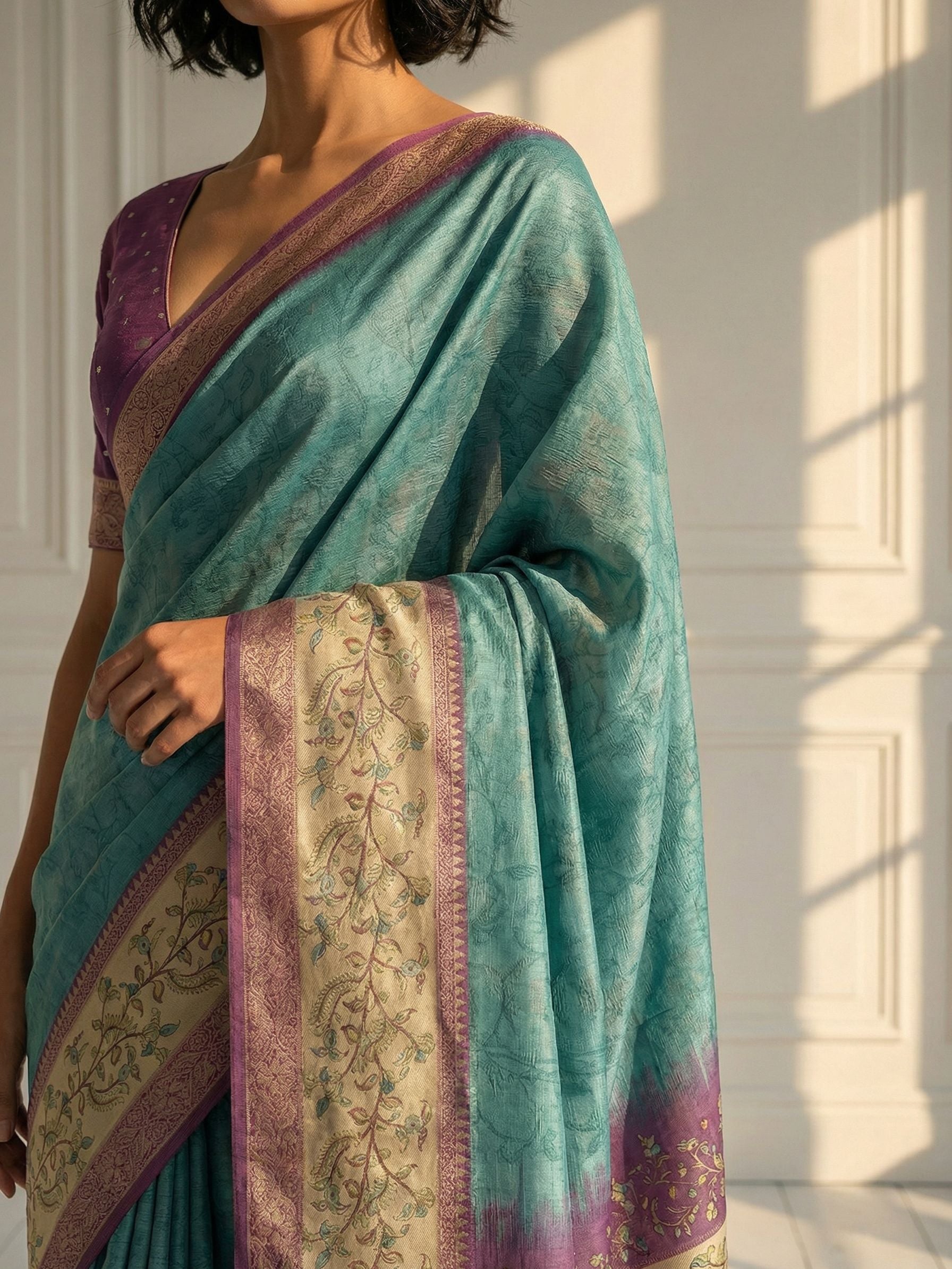Teal Treasure saree