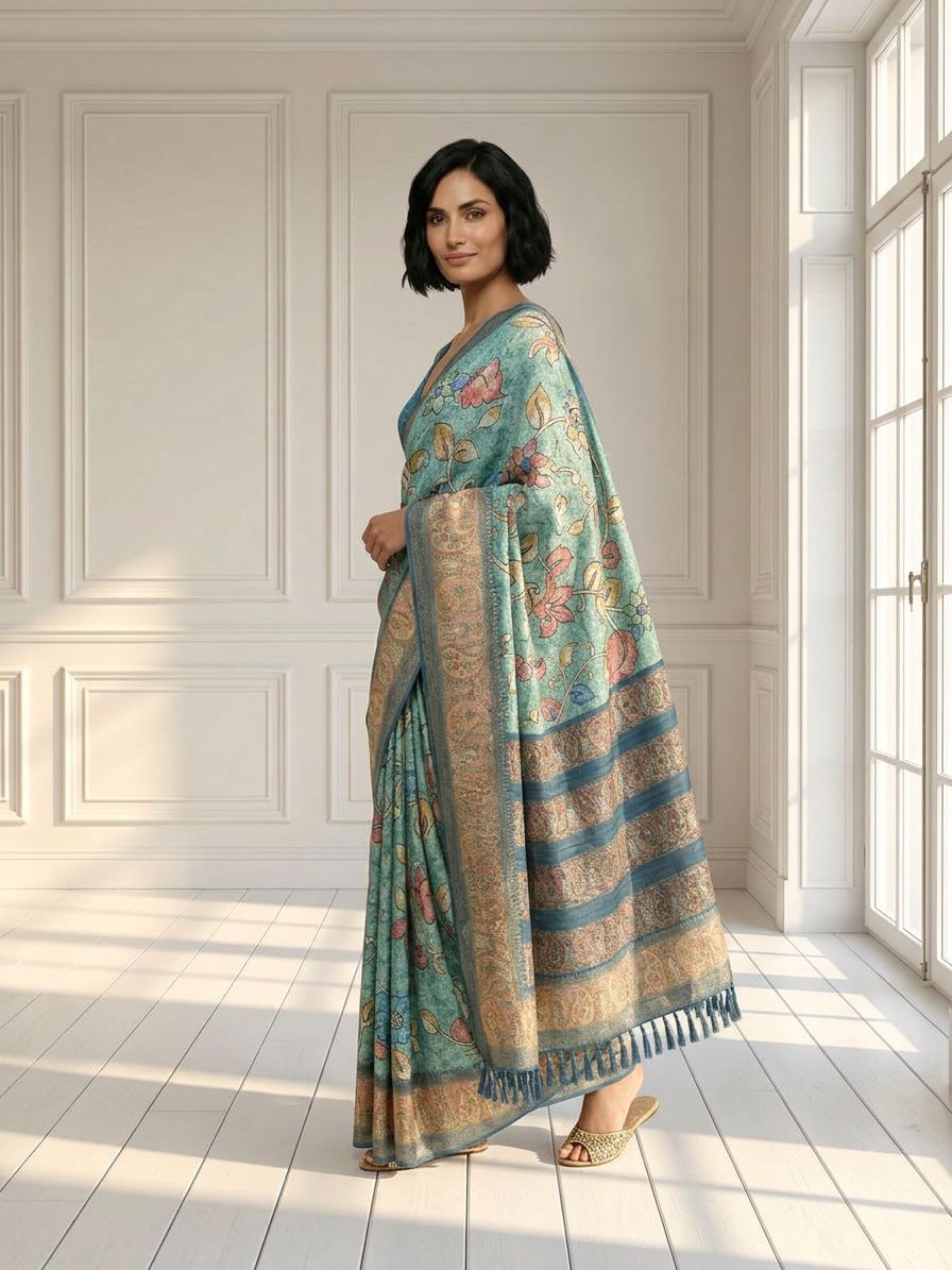 Blue Meadow Saree