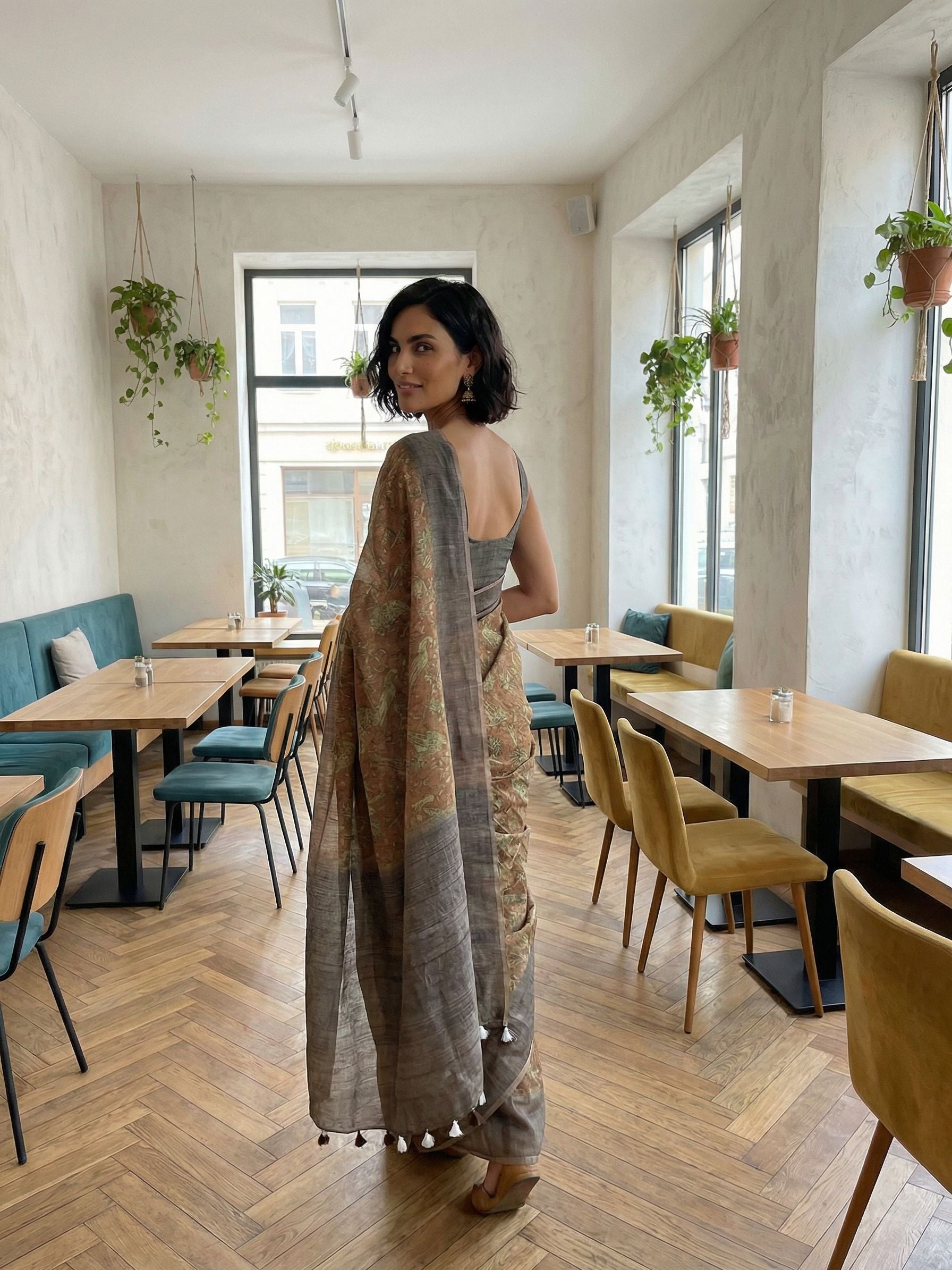 Chocolate Forest Saree