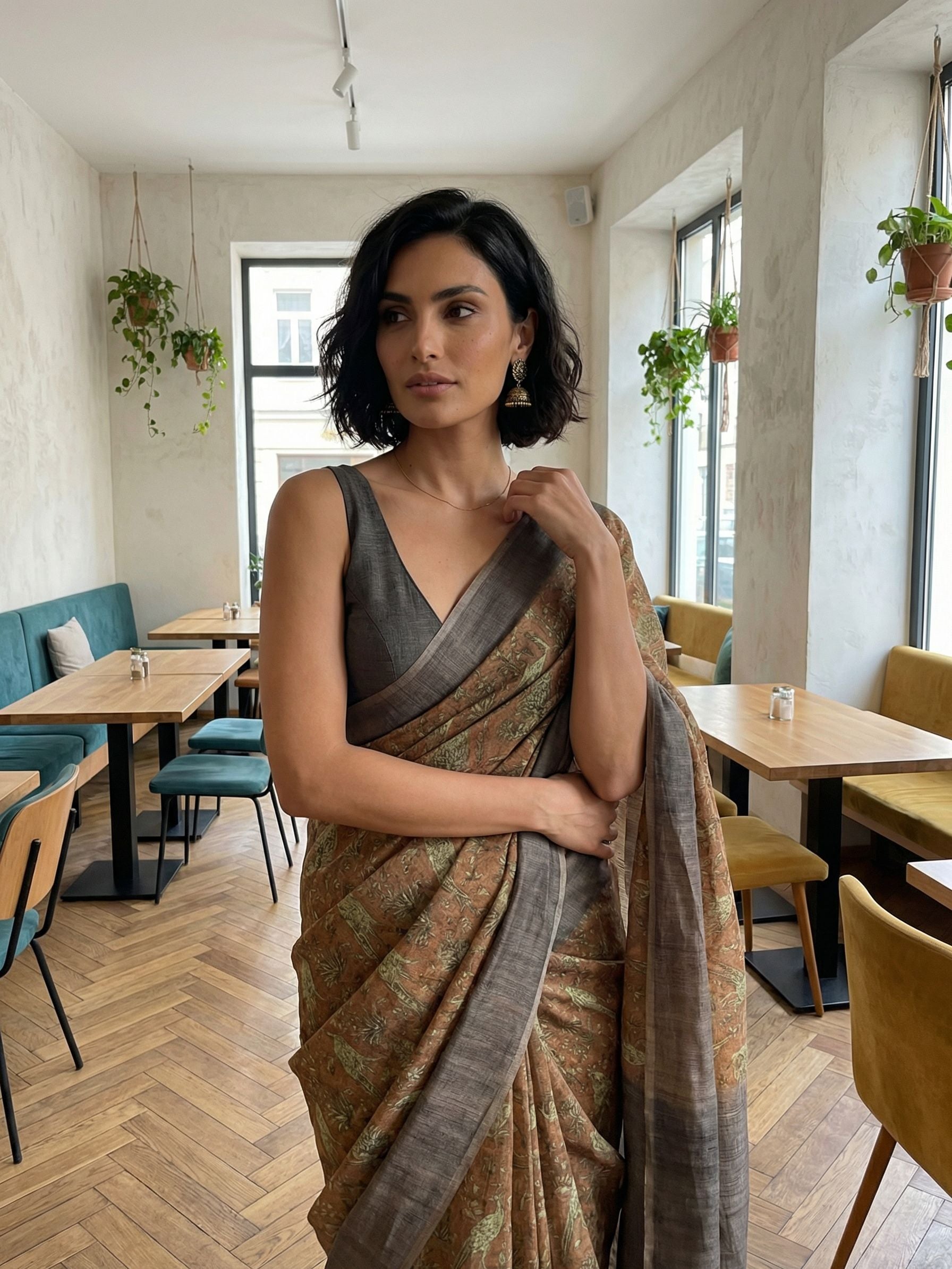 Chocolate Forest Saree
