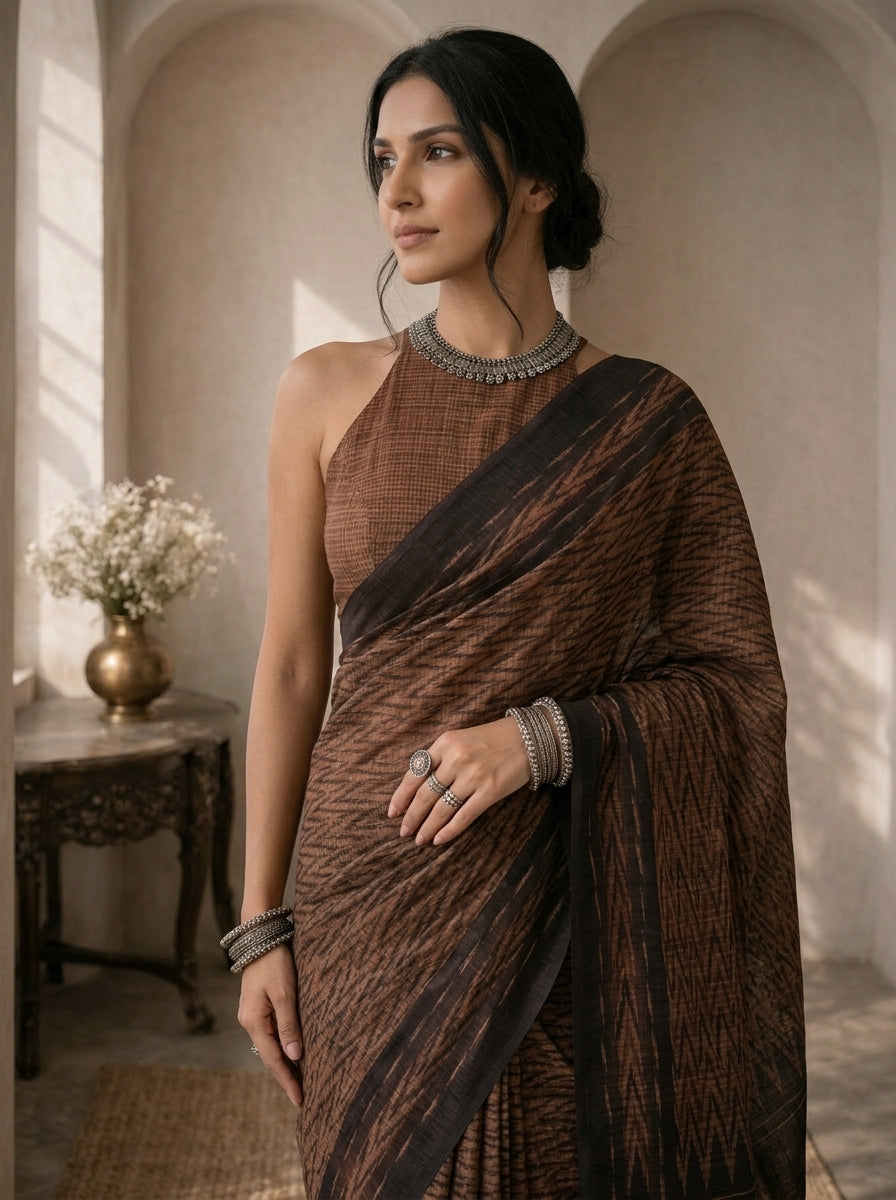 Rahi Brown Saree