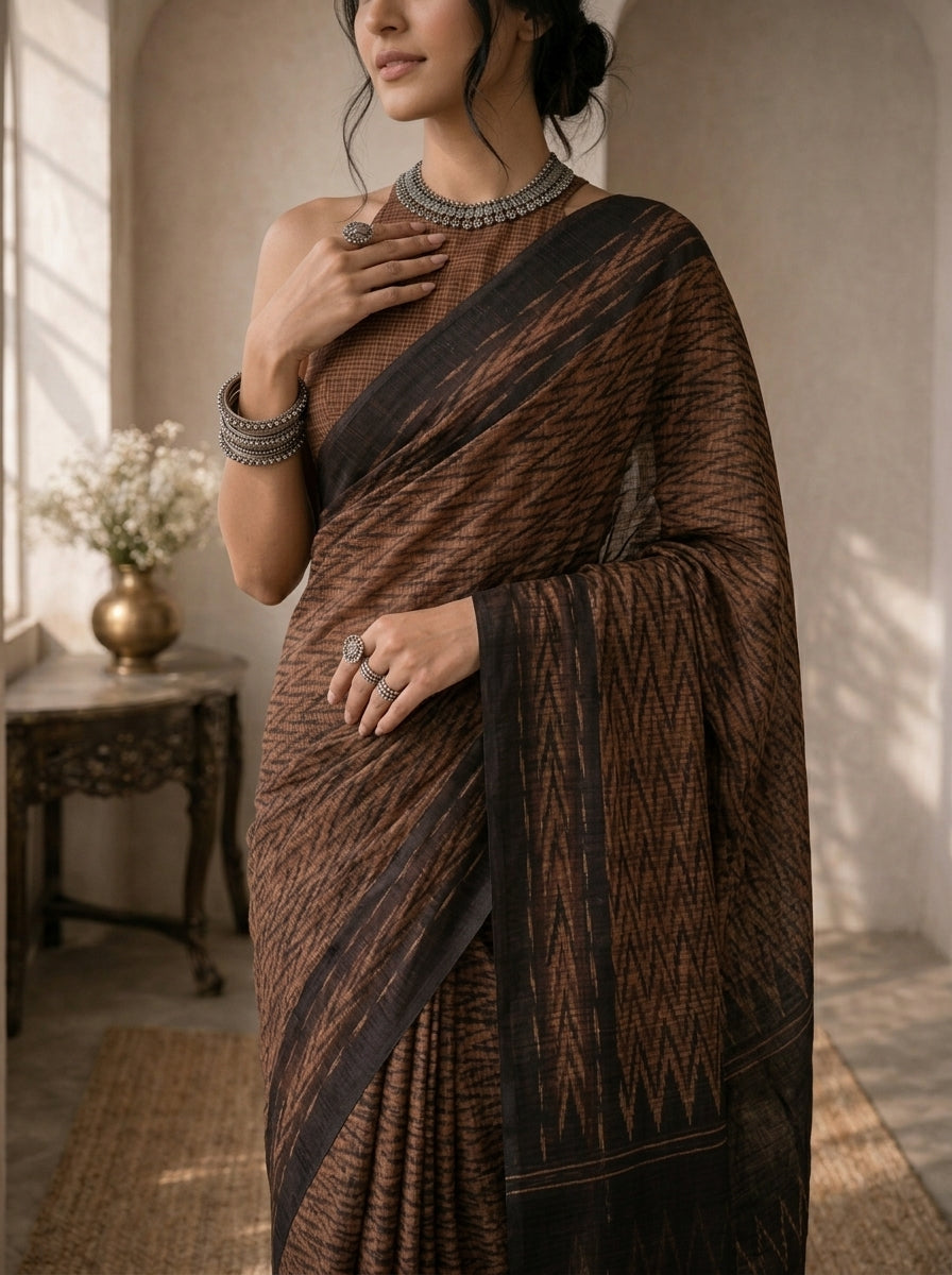 Rahi Brown Saree