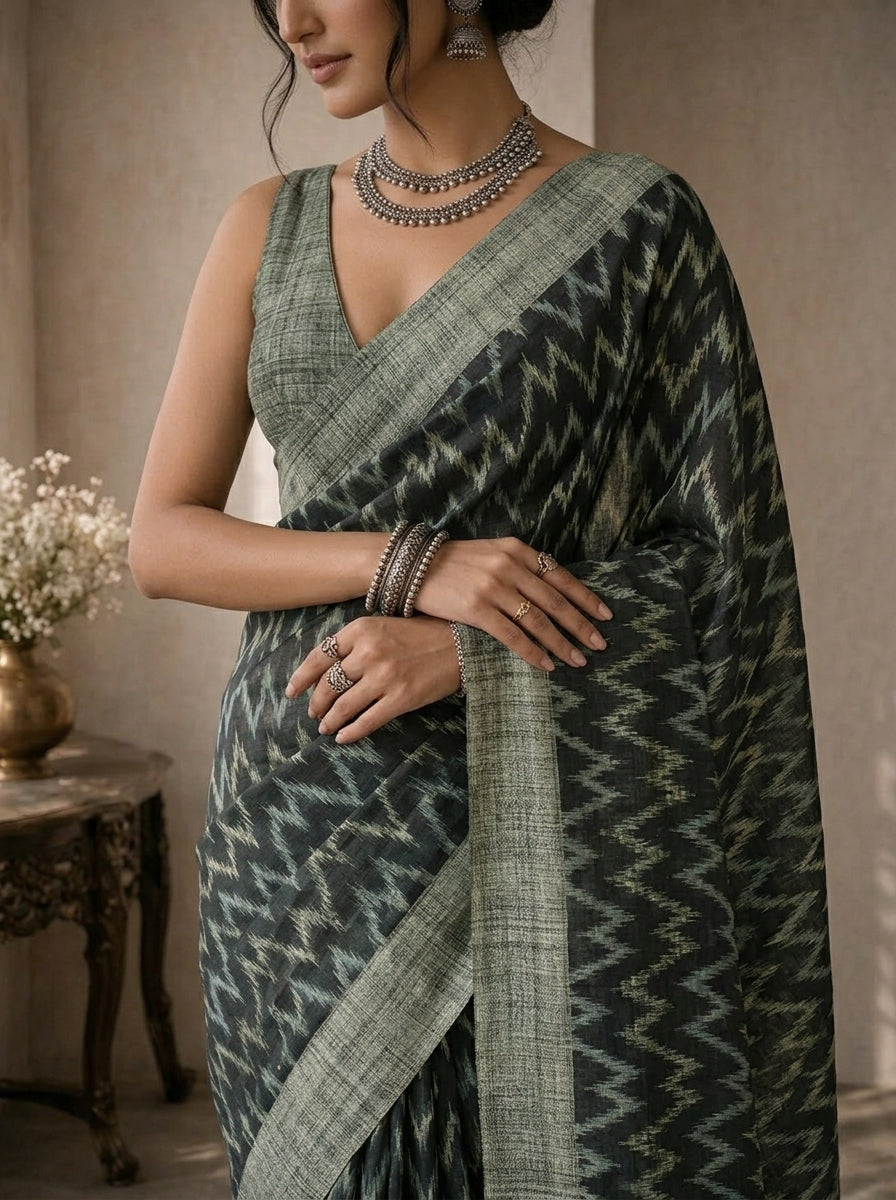Zoya Dark Green Saree
