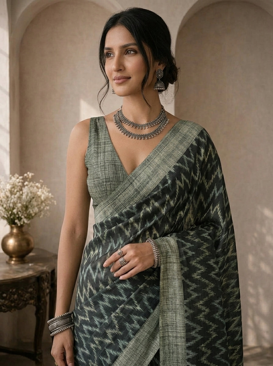 Zoya Dark Green Saree
