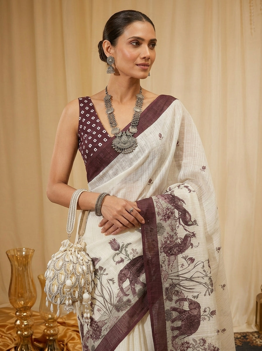 White Elephant Saree