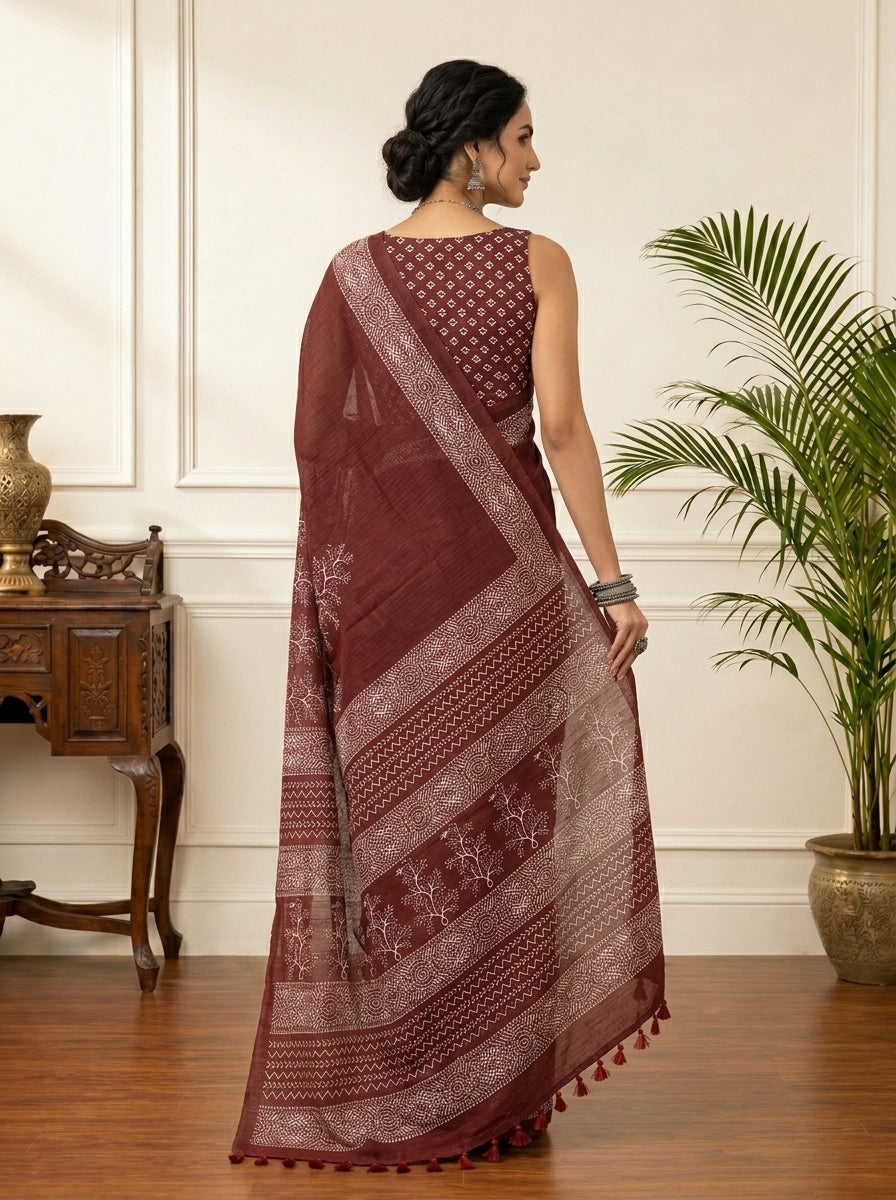 Nyra Maroon Saree