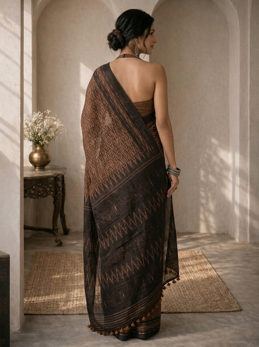 Rahi Brown Saree