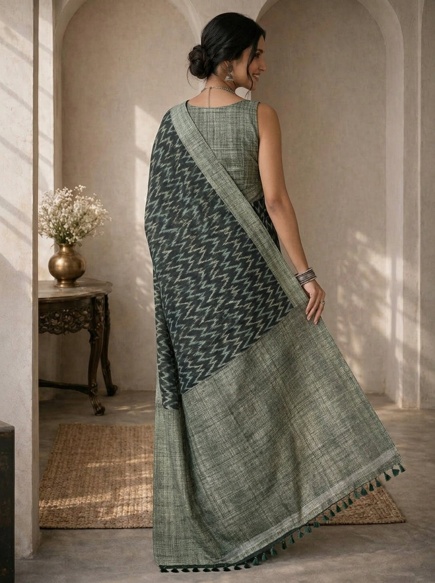 Zoya Dark Green Saree