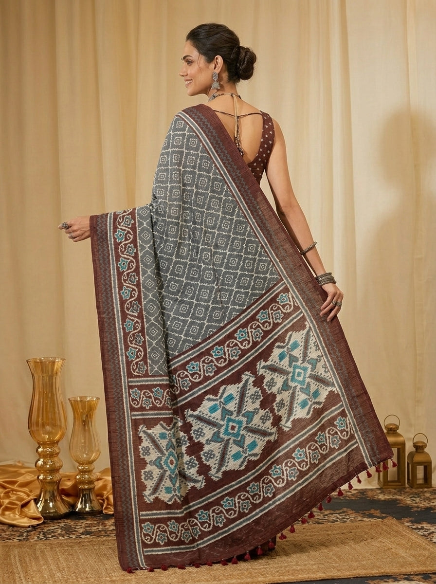 Heritage Grey Saree