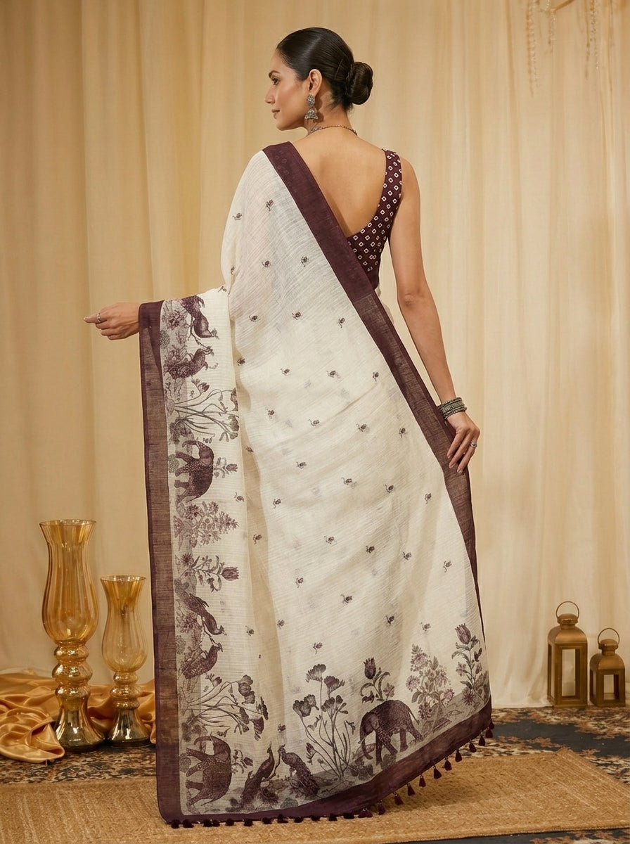 White Elephant Saree