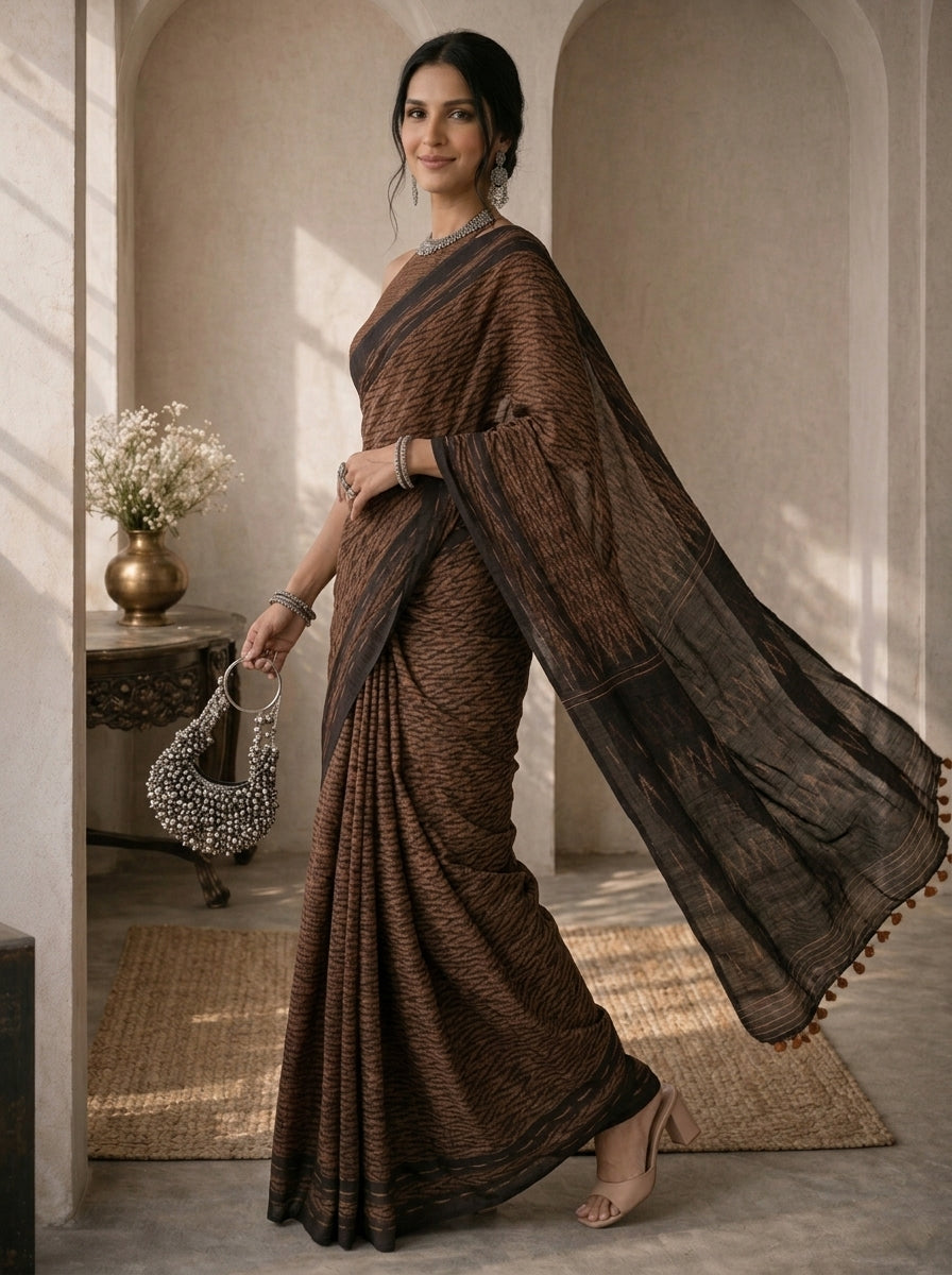 Rahi Brown Saree