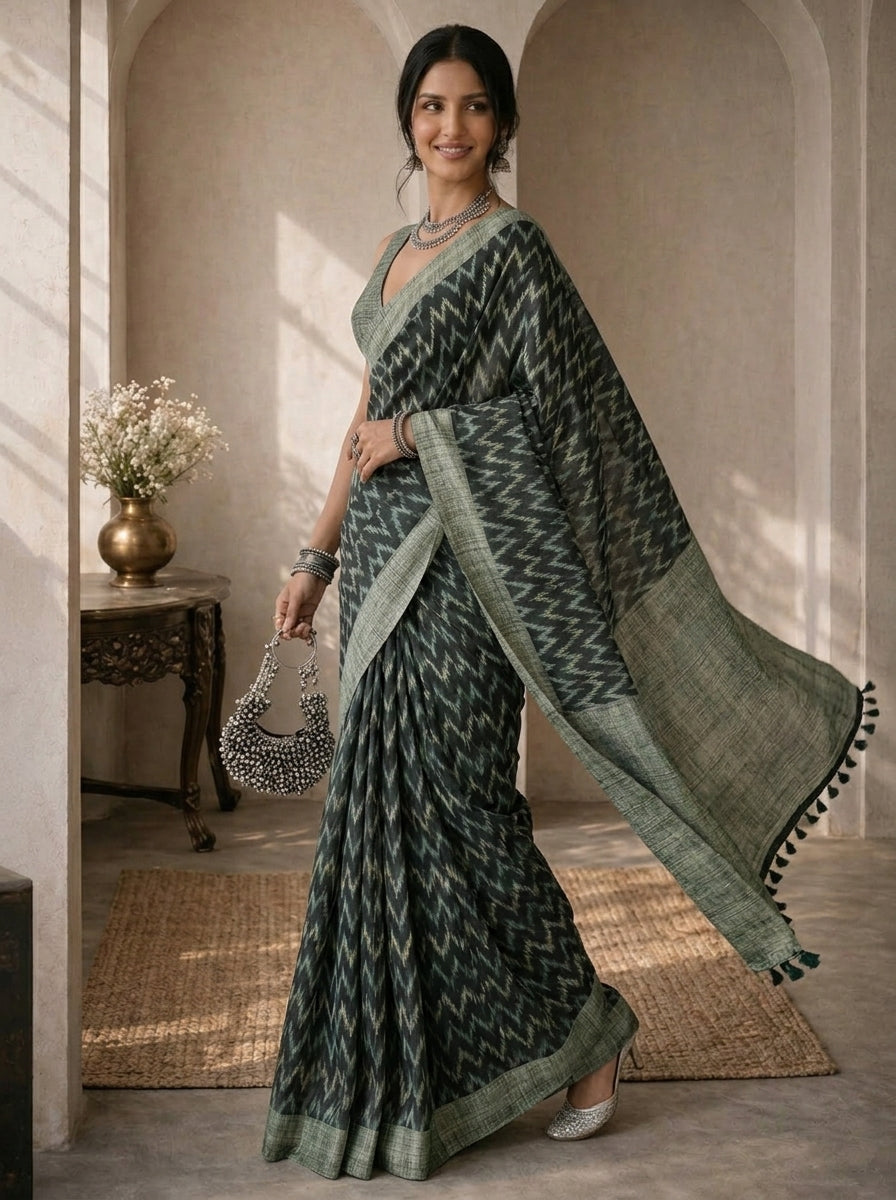 Zoya Dark Green Saree