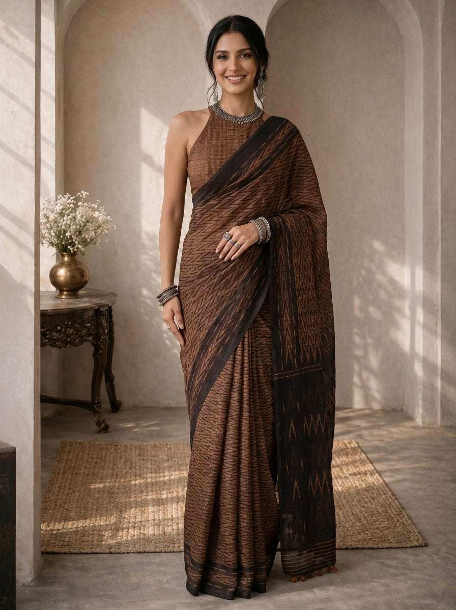 Rahi Brown Saree