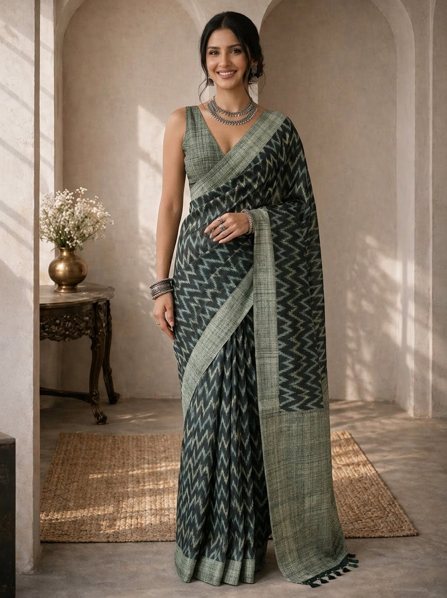 Zoya Dark Green Saree