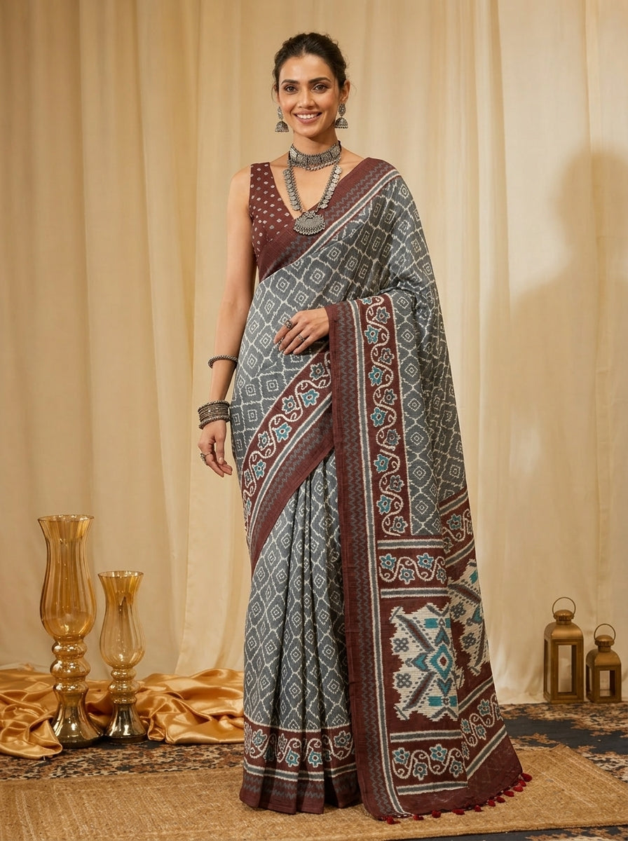 Heritage Grey Saree