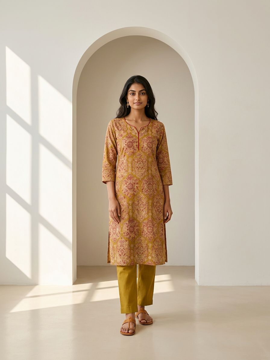 Mustard Mosaic Suit Set