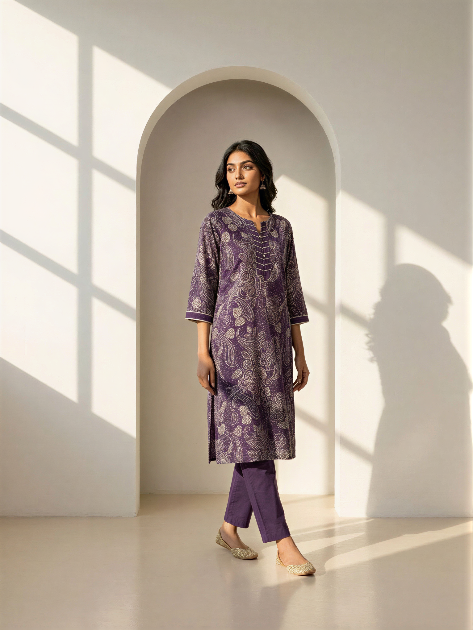 Plum Paisley Suit Set
