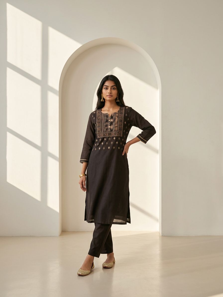 Black Geometric Suit Set