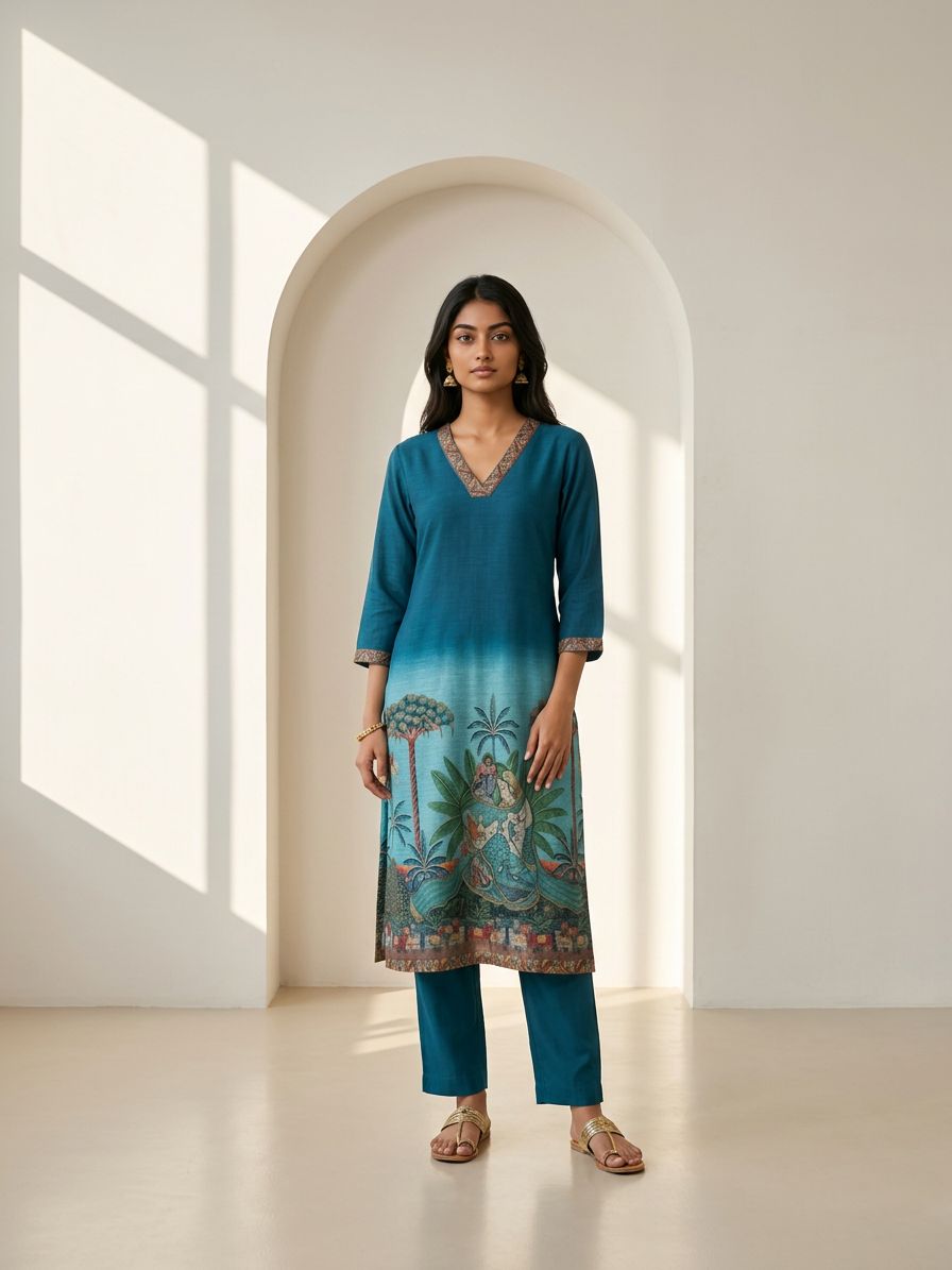 Blue Vatika Suit Set