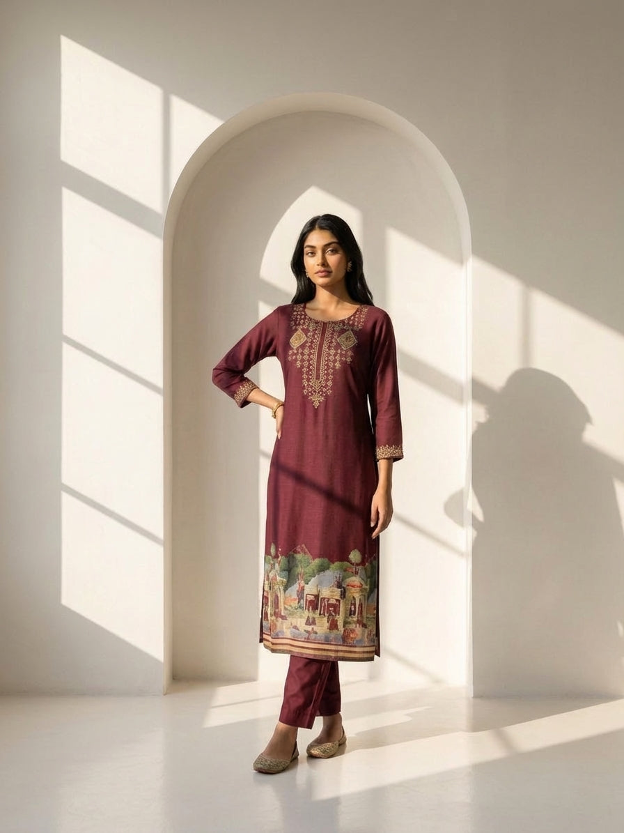 Maroon Palace Suit Set