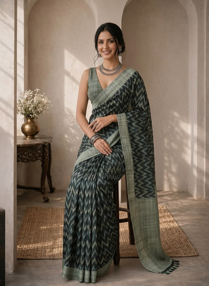 Zoya Dark Green Saree