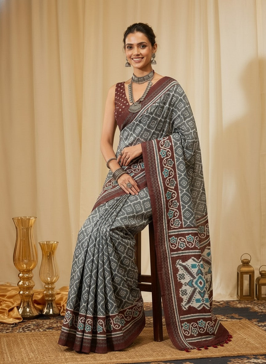 Heritage Grey Saree