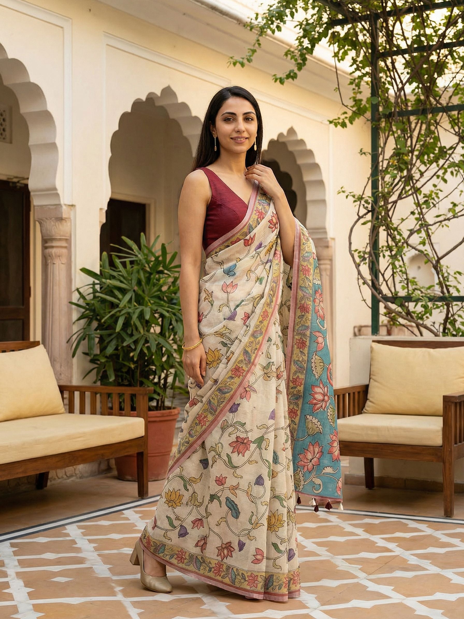 Lotus Pichwai Saree