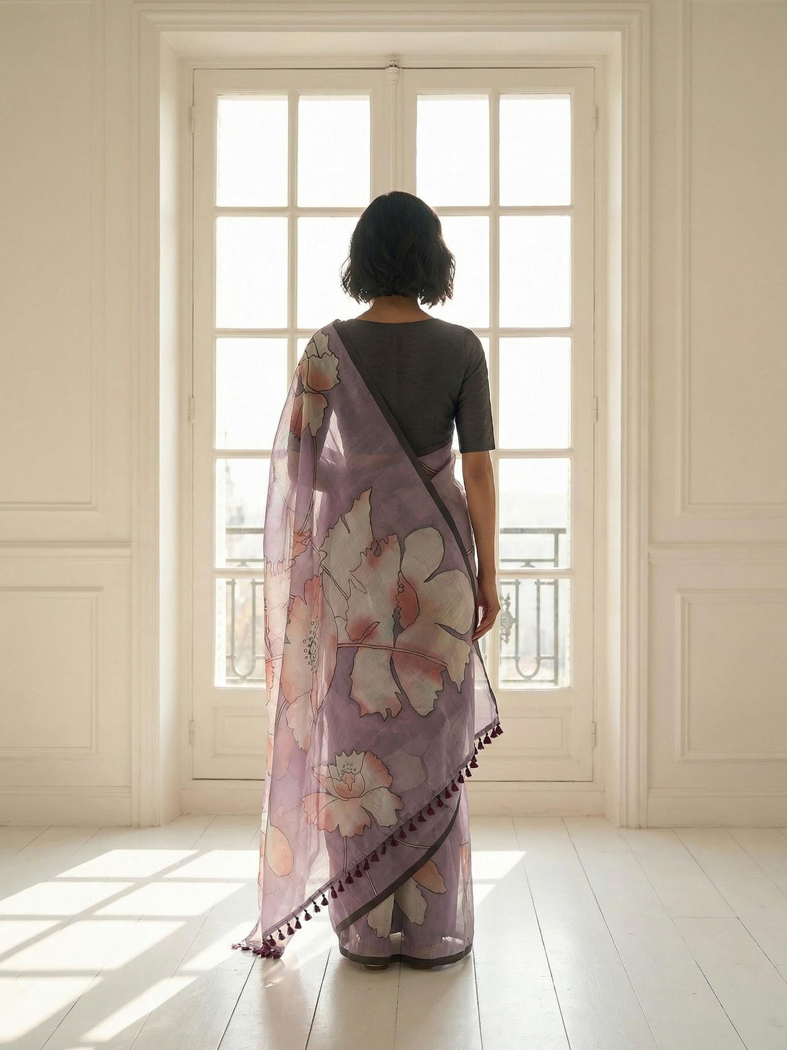 Lavender Luster Saree