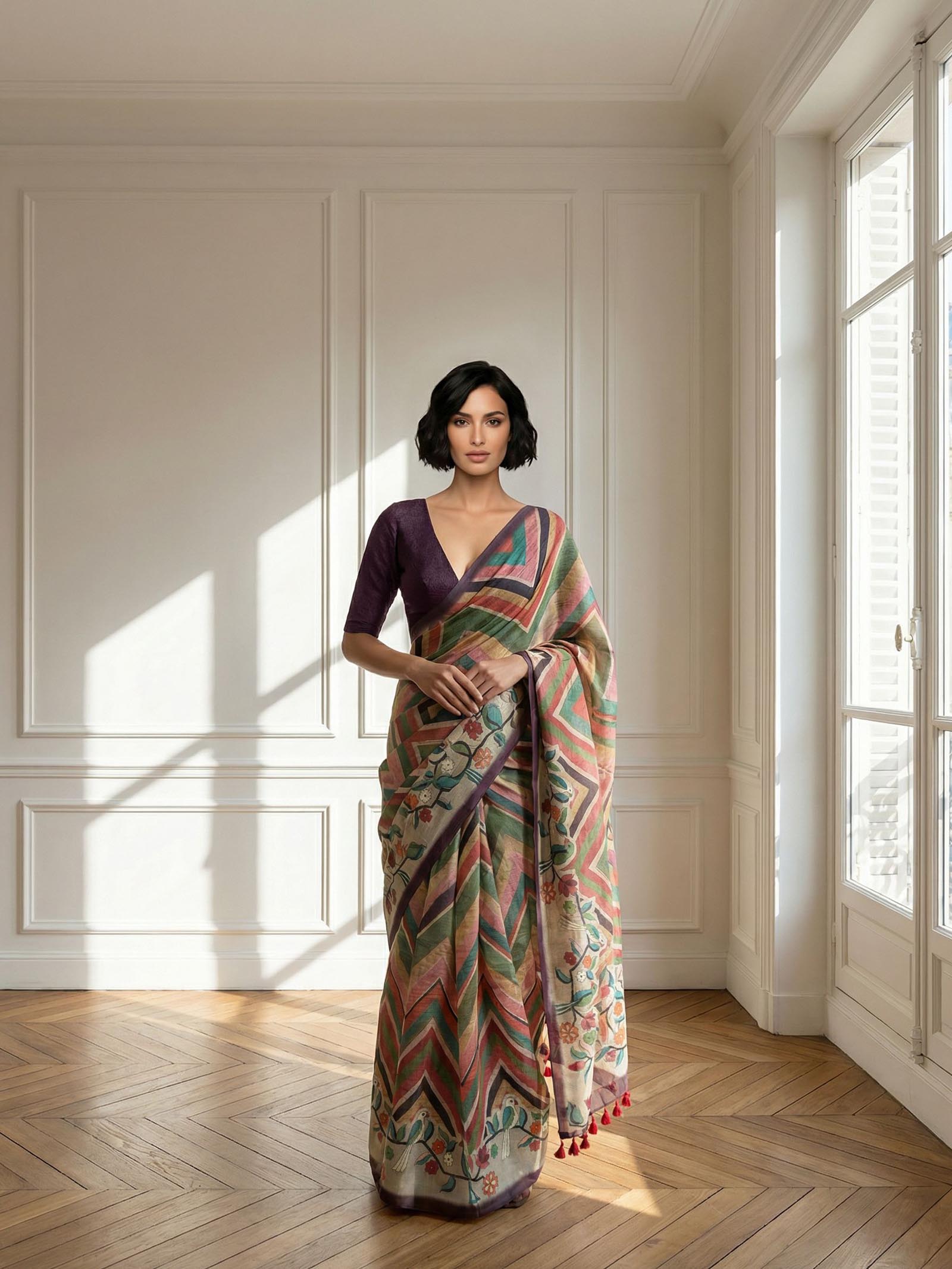 Zig zag Saree