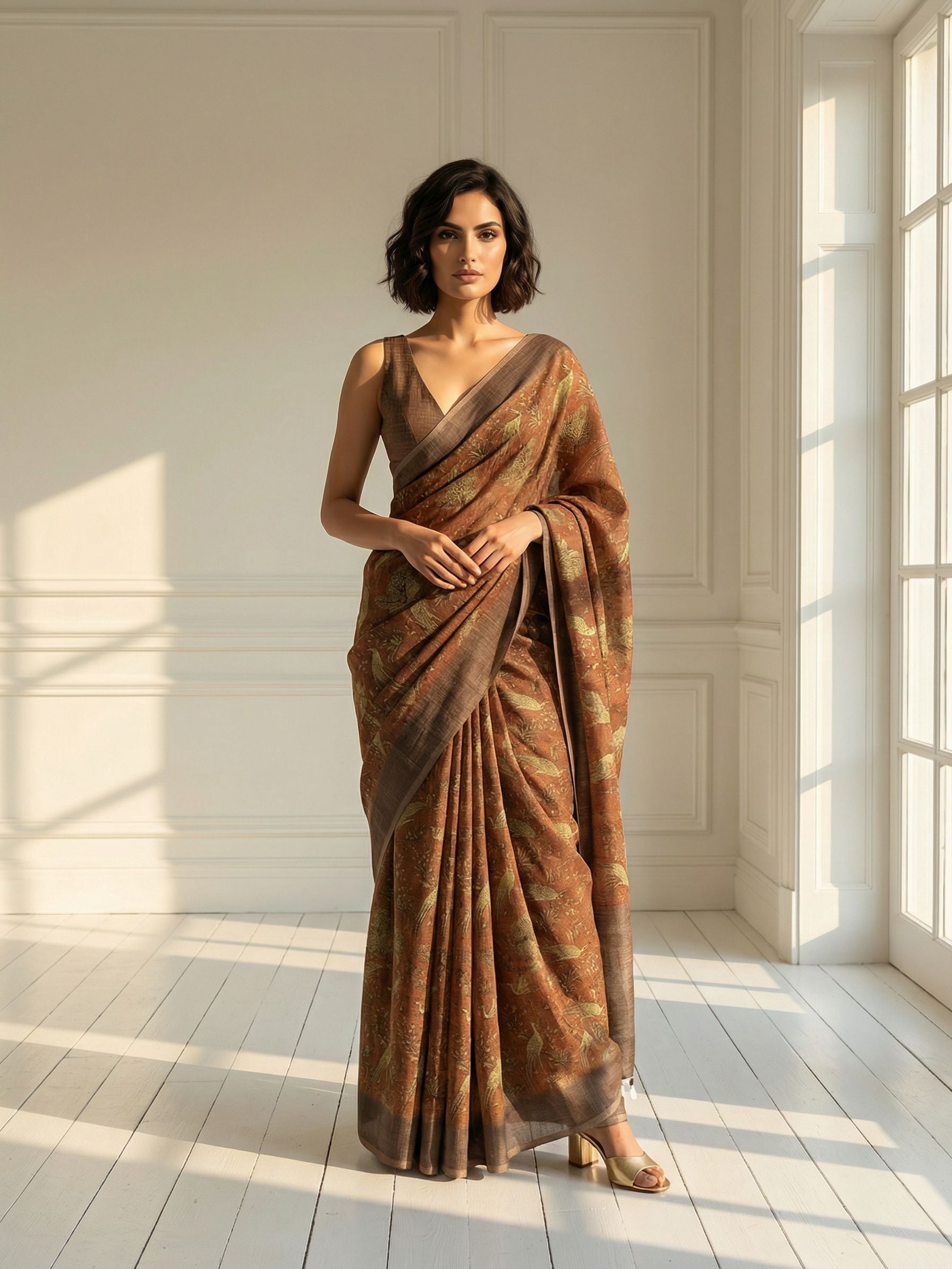 Chocolate Forest Saree