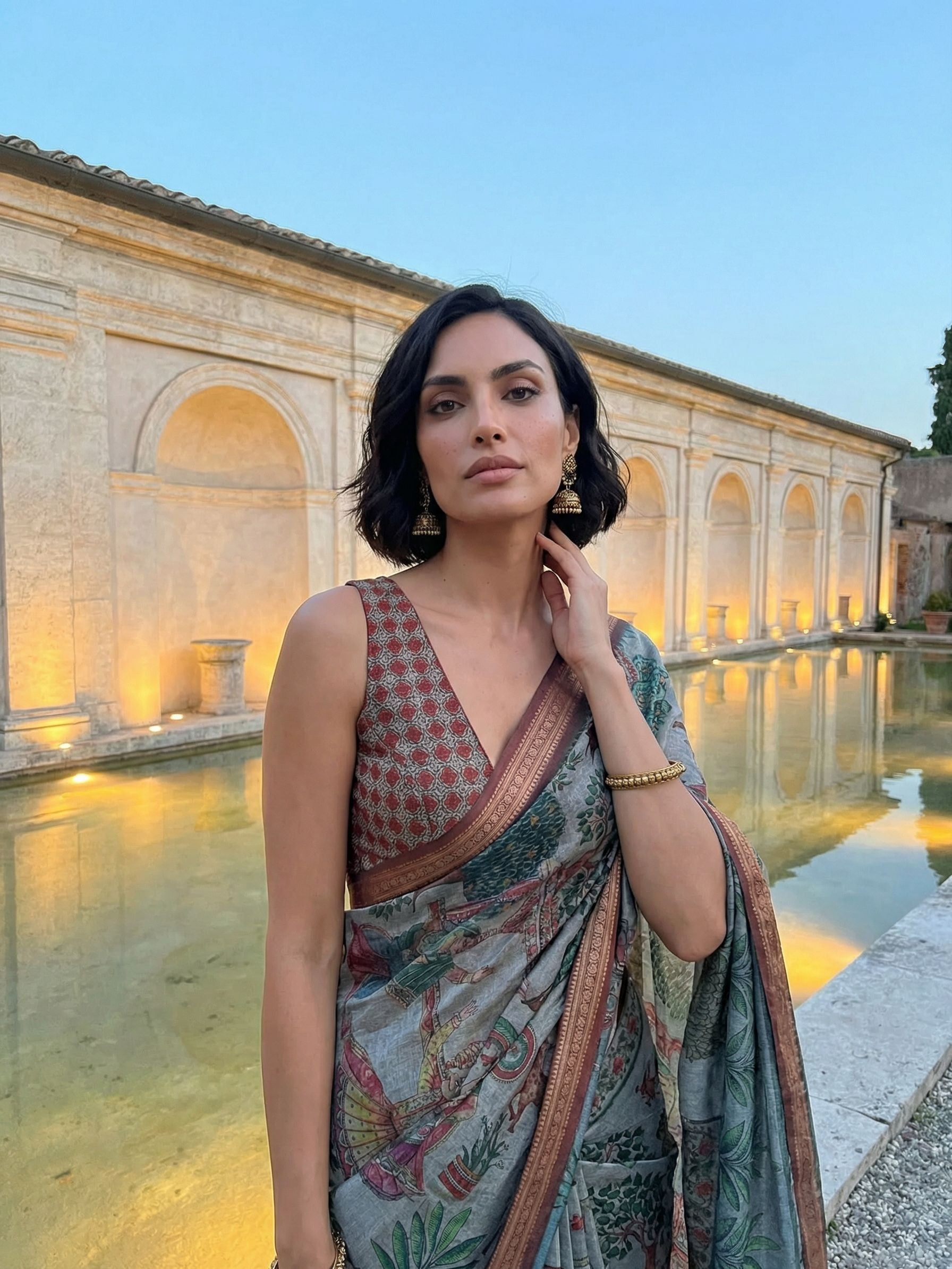 Tree Grey Saree