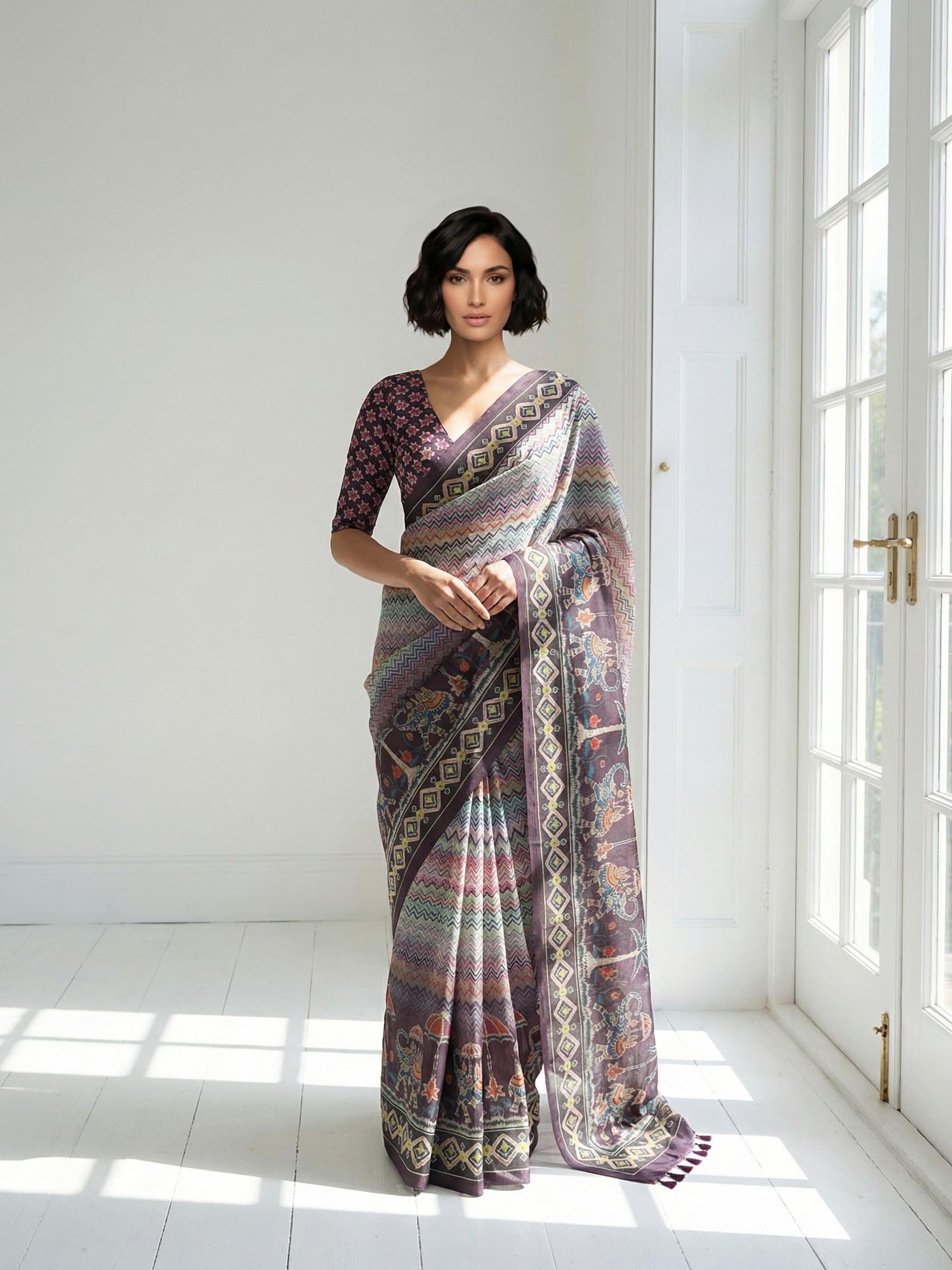 Elephant’s Echo Saree