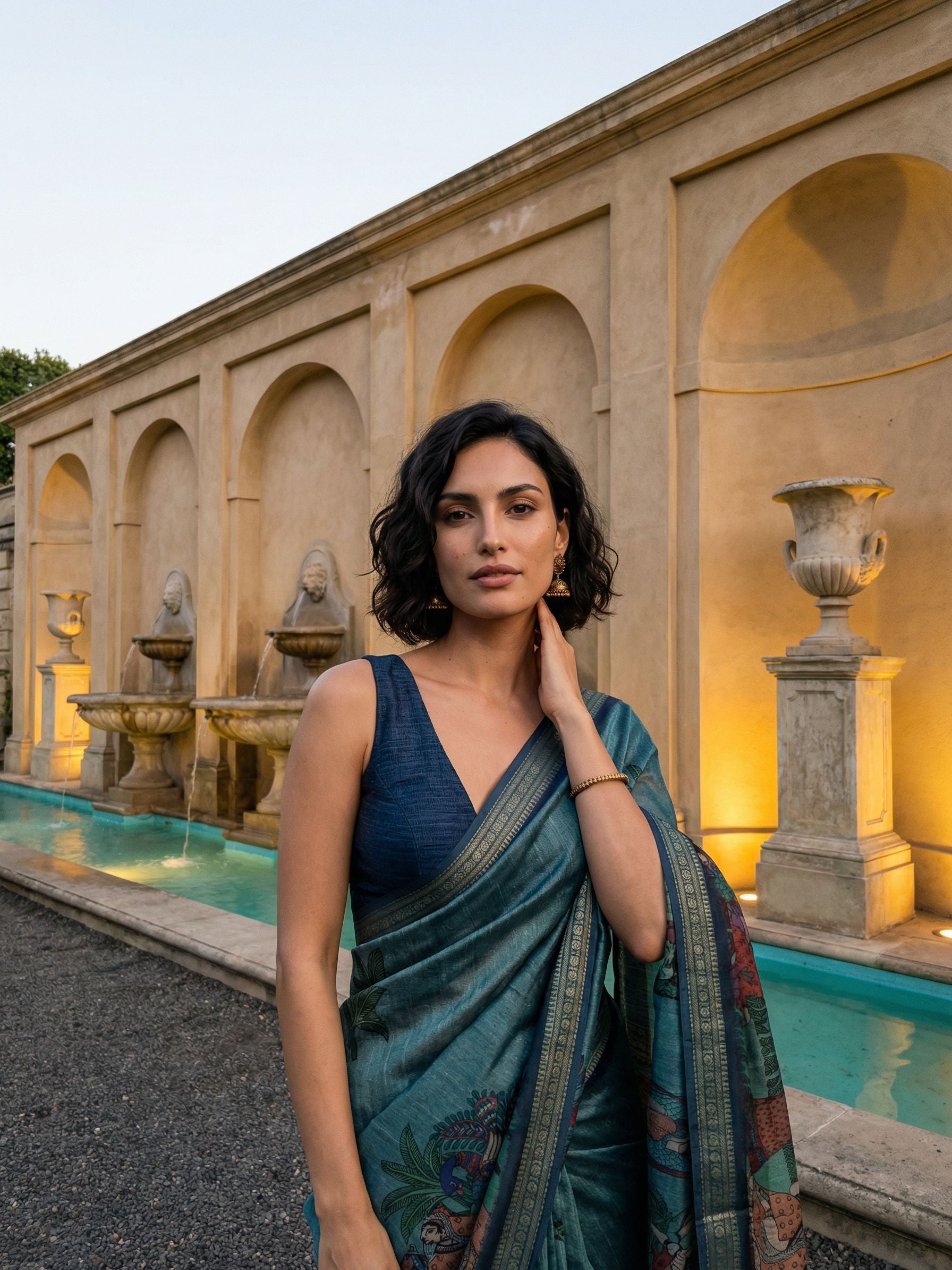 Peacock Blue Saree