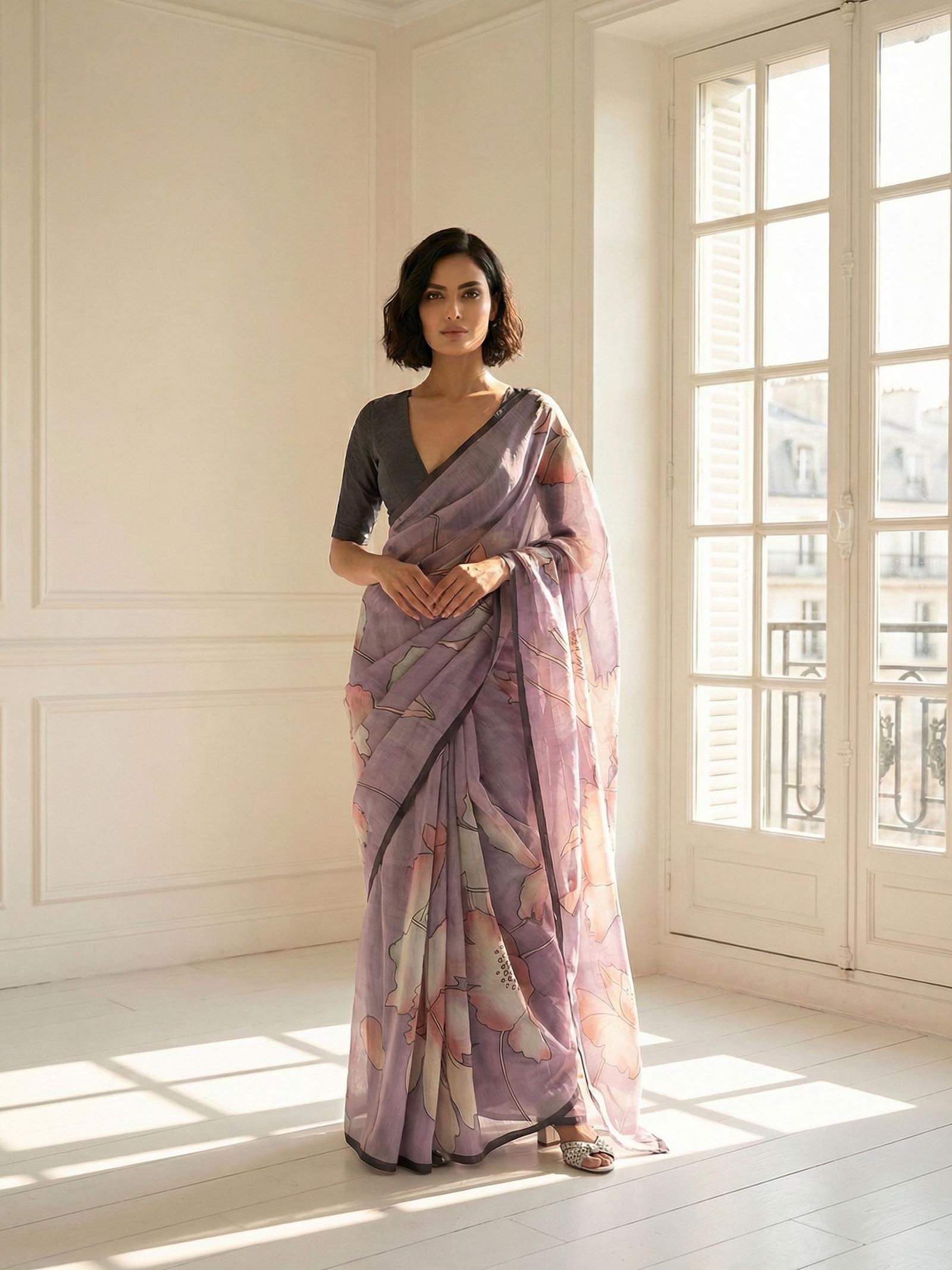 Lavender Luster Saree